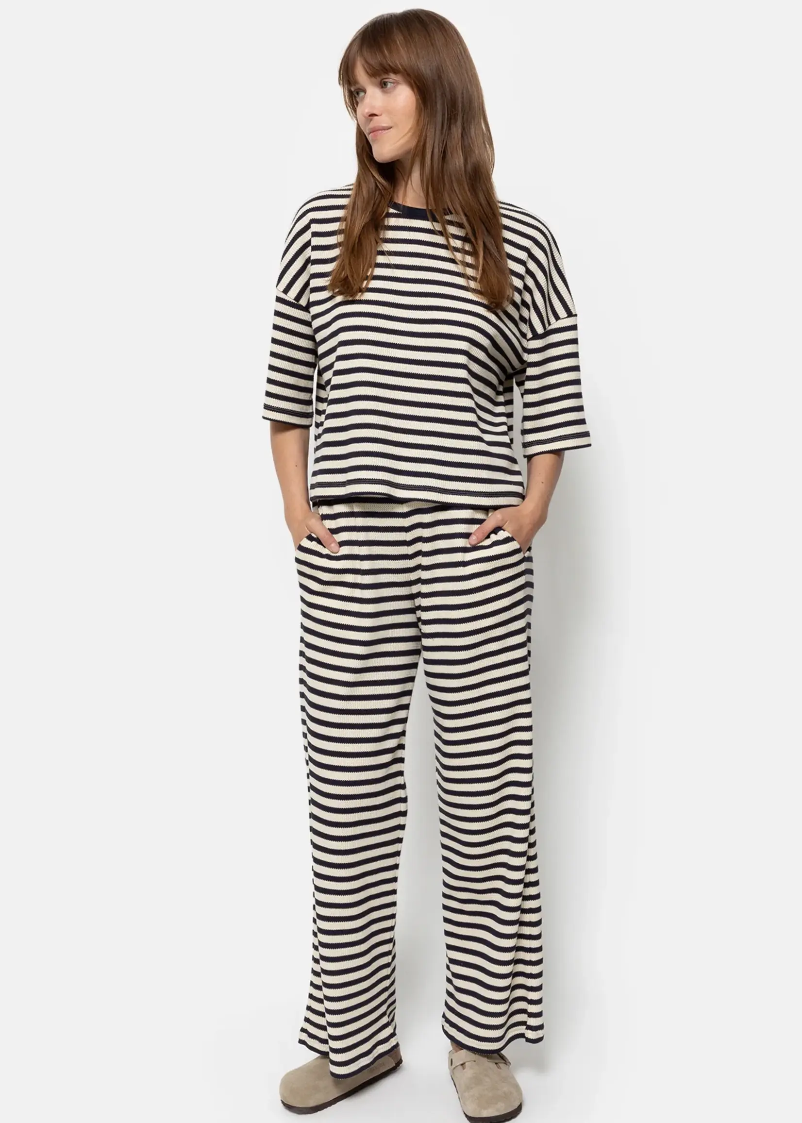 âme Nougat - Blue & Ecru striped knit - Pants