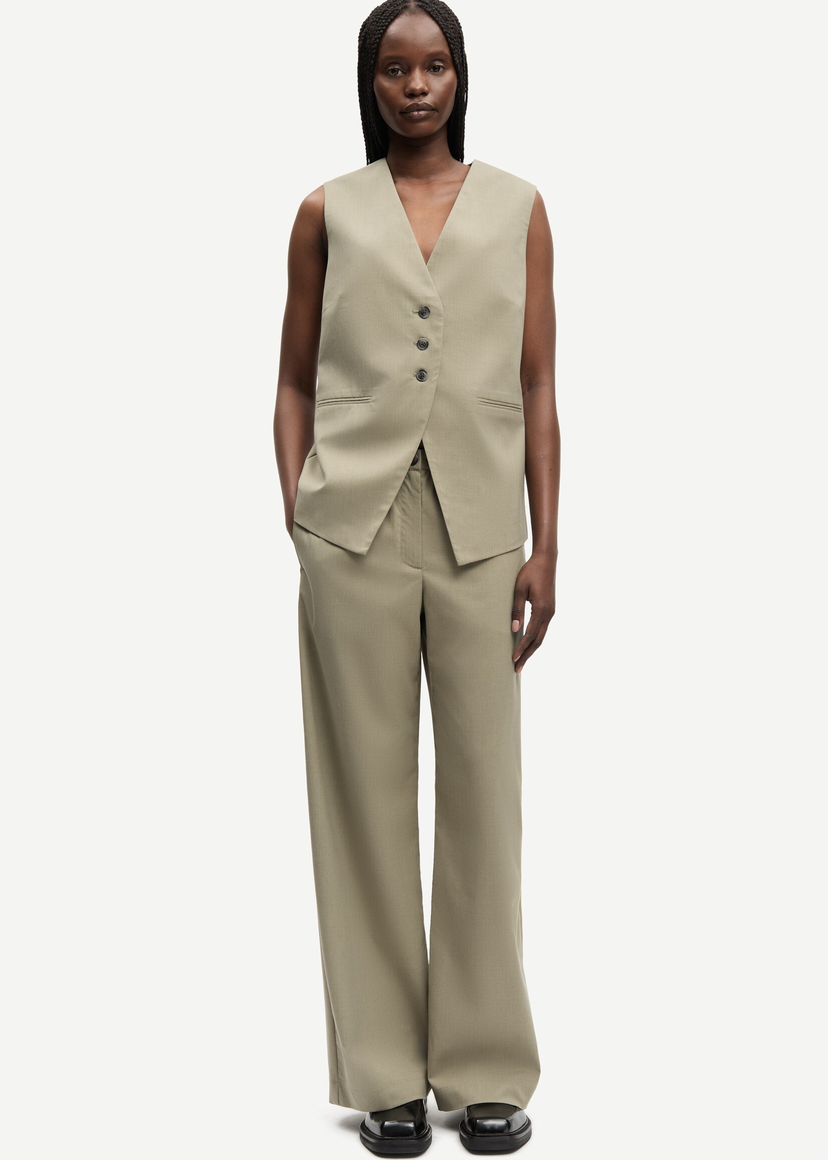 Samsøe Samsøe Satova trousers - Overland Trek Mel.