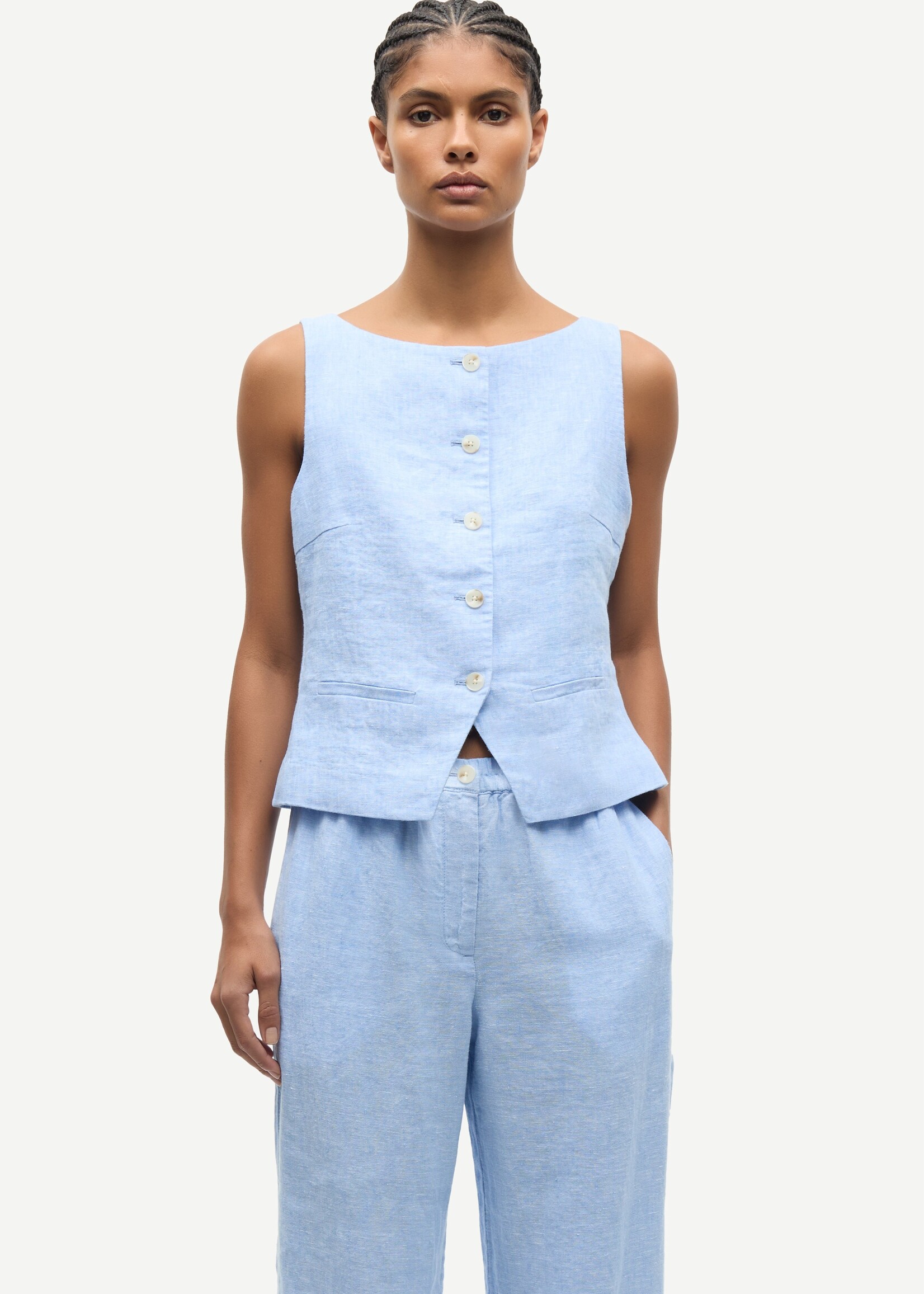 Samsøe Samsøe Saloves vest - Bel. air blue