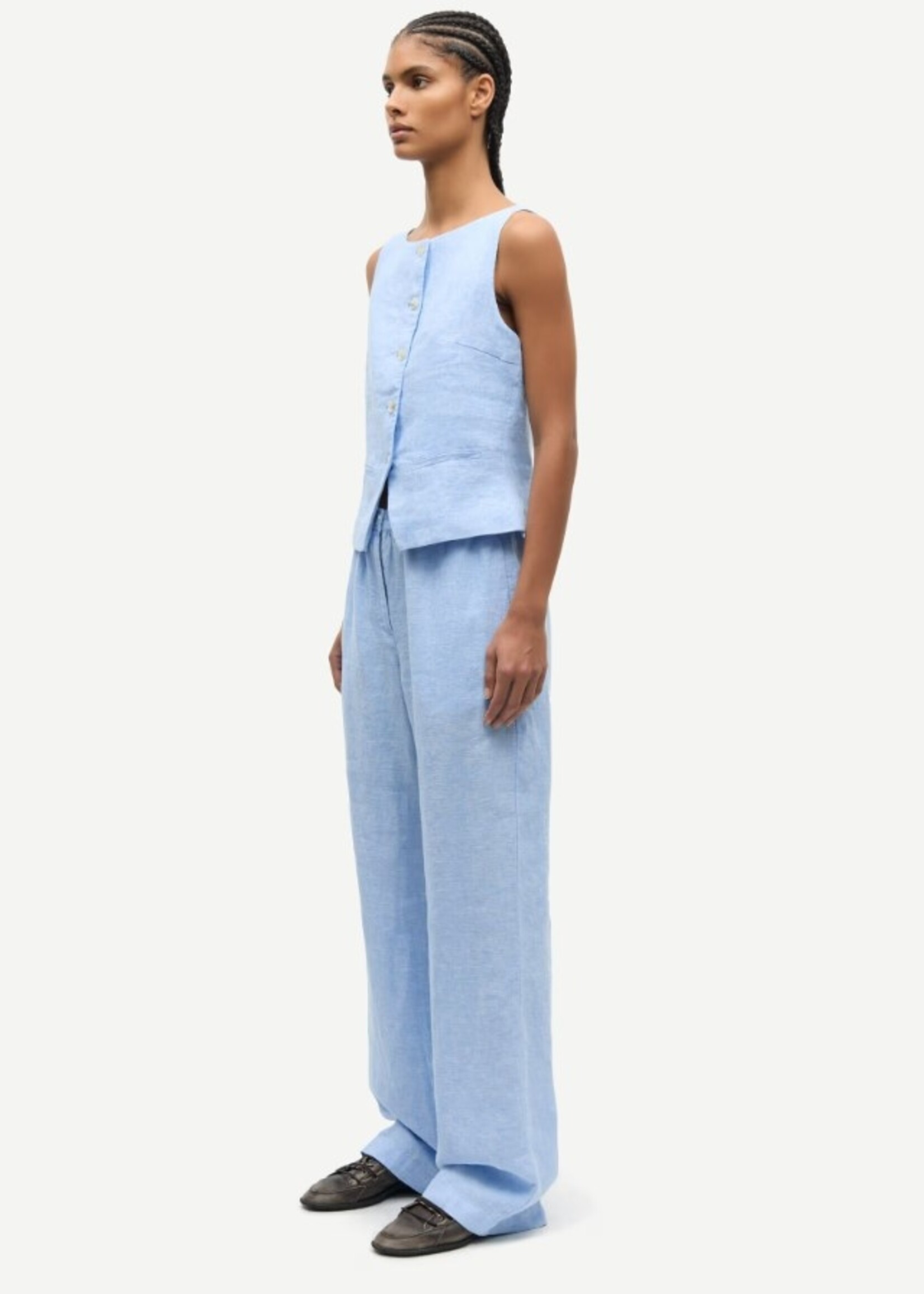 Samsøe Samsøe Satoves trousers - Bel Air Blue mel.