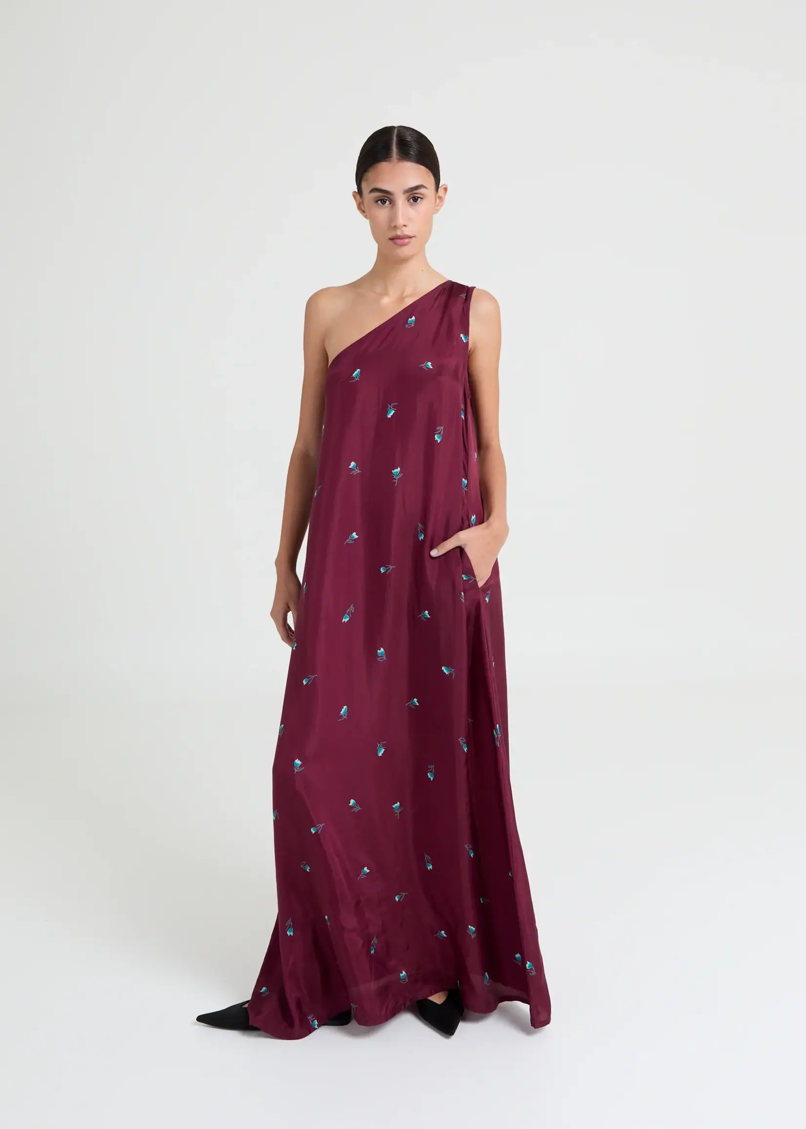 Bibi - Burgundy dress - Flower print