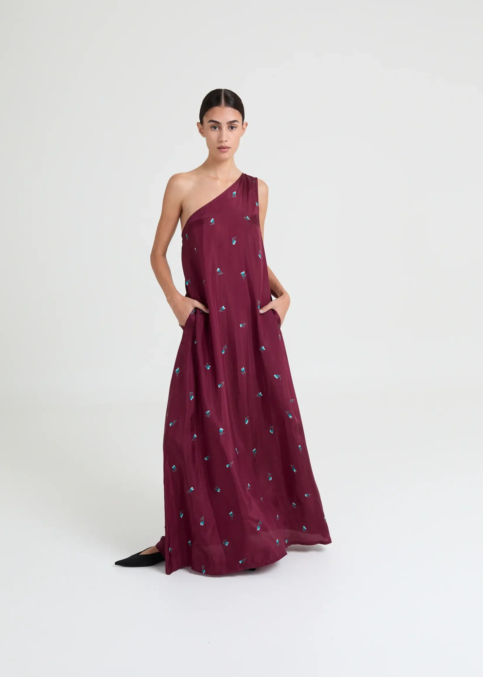 Bibi - Burgundy dress - Flower print