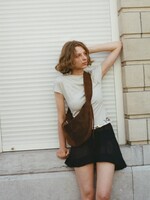 nona Banana Bag XL - Dark Brown Suede