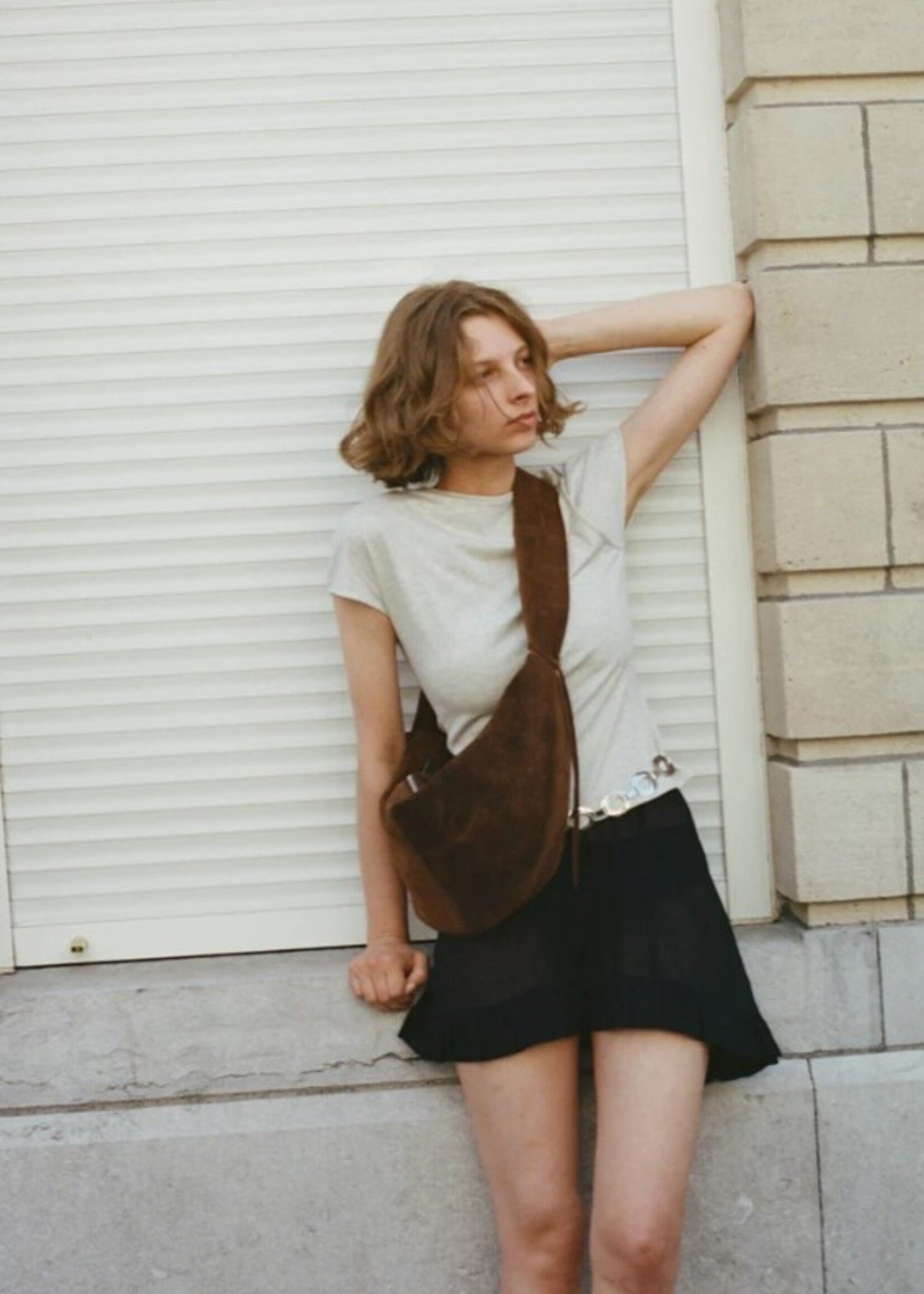 nona Banana Bag XL - Dark Brown Suede