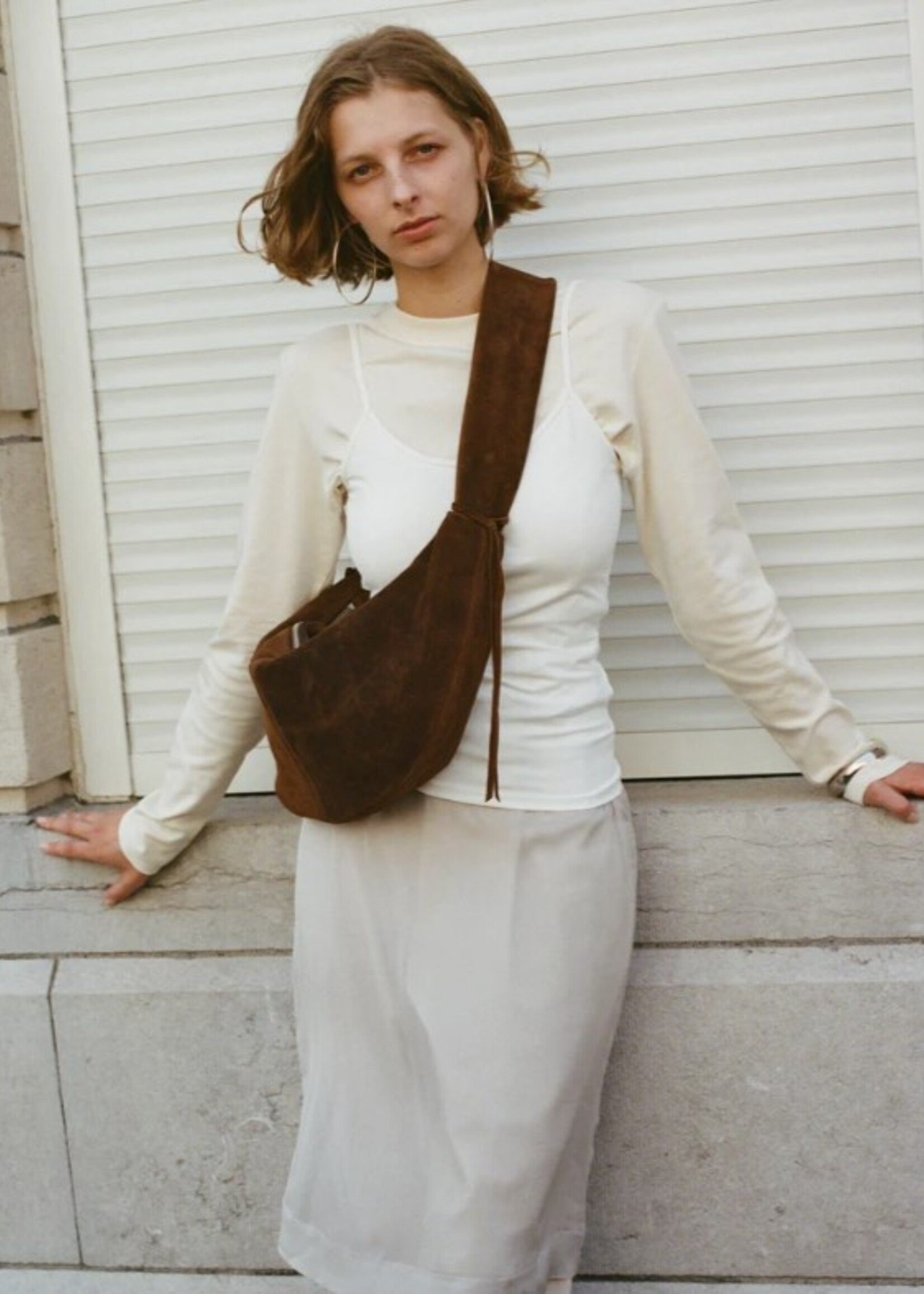 nona Banana Bag XL - Dark Brown Suede