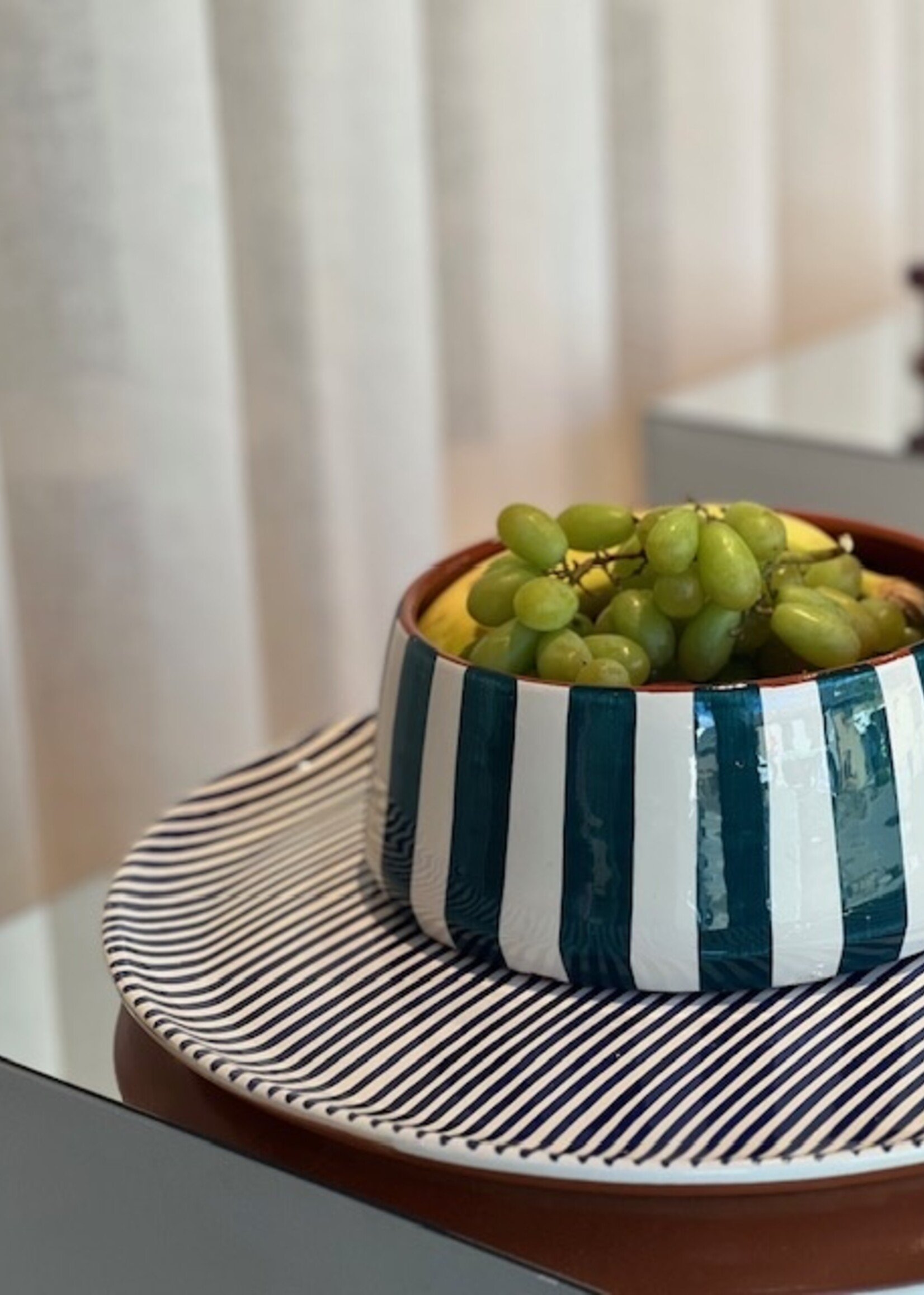 Casa Cubista Stripe Platter - XL - Blue