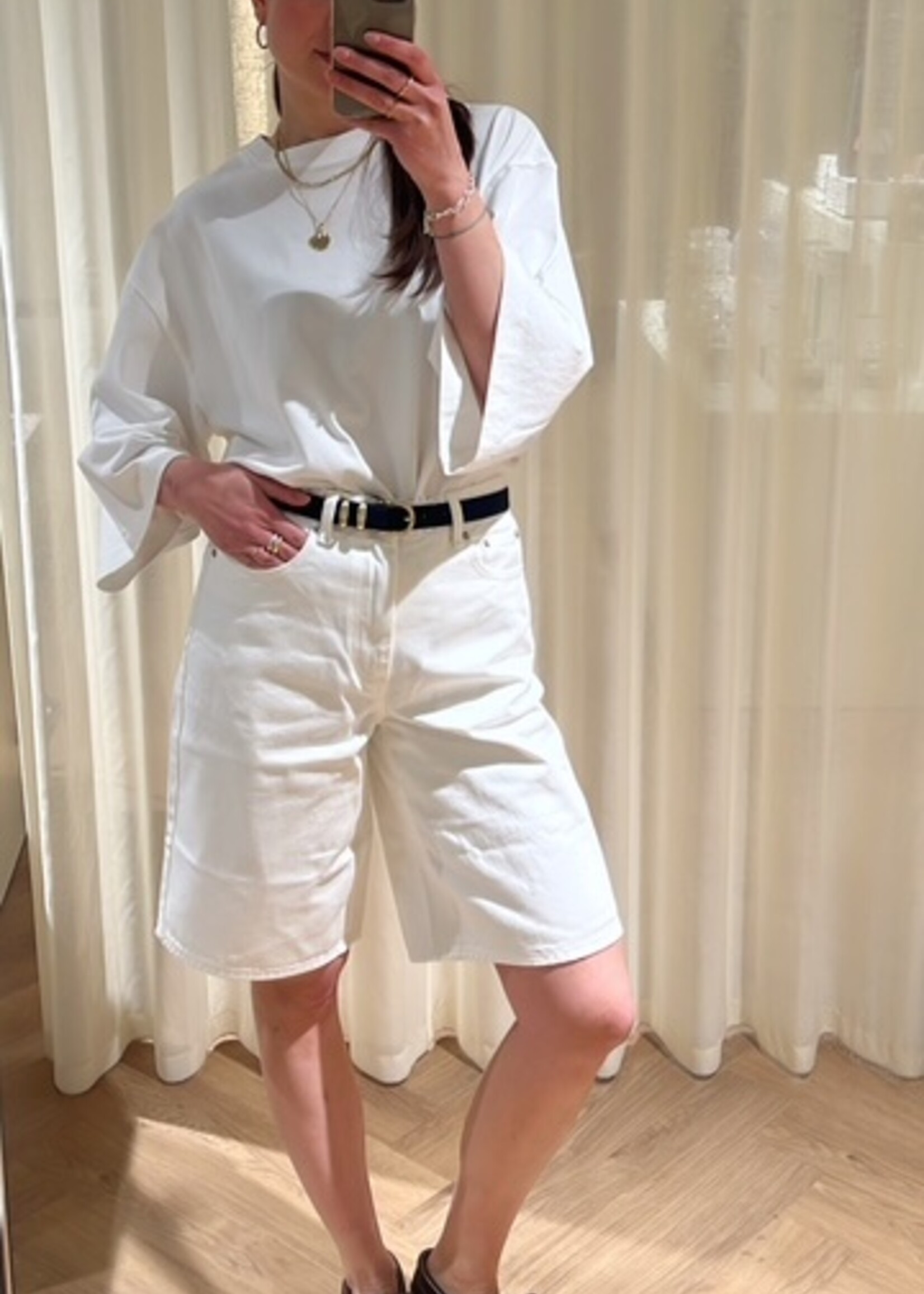 Edited Addison Denim shorts - white