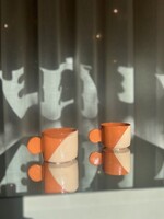 Casa Cubista dipped tea cup - beige