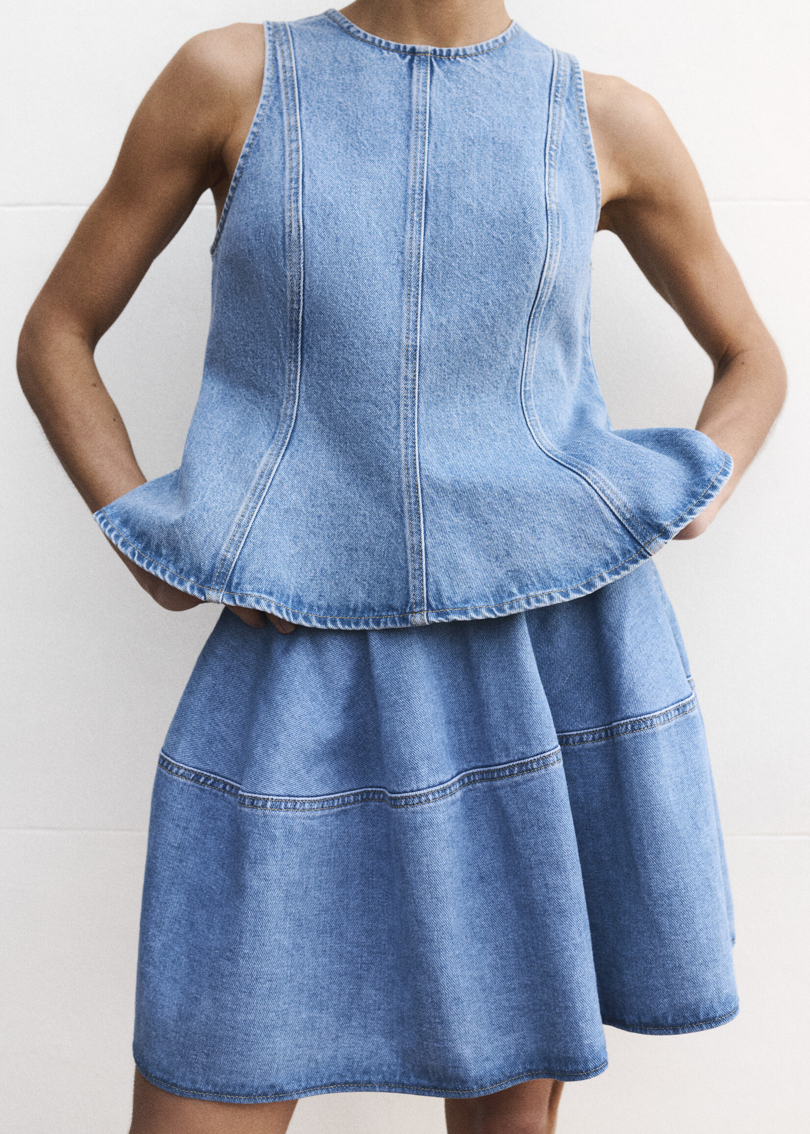 Edited Brenda denim top - blue