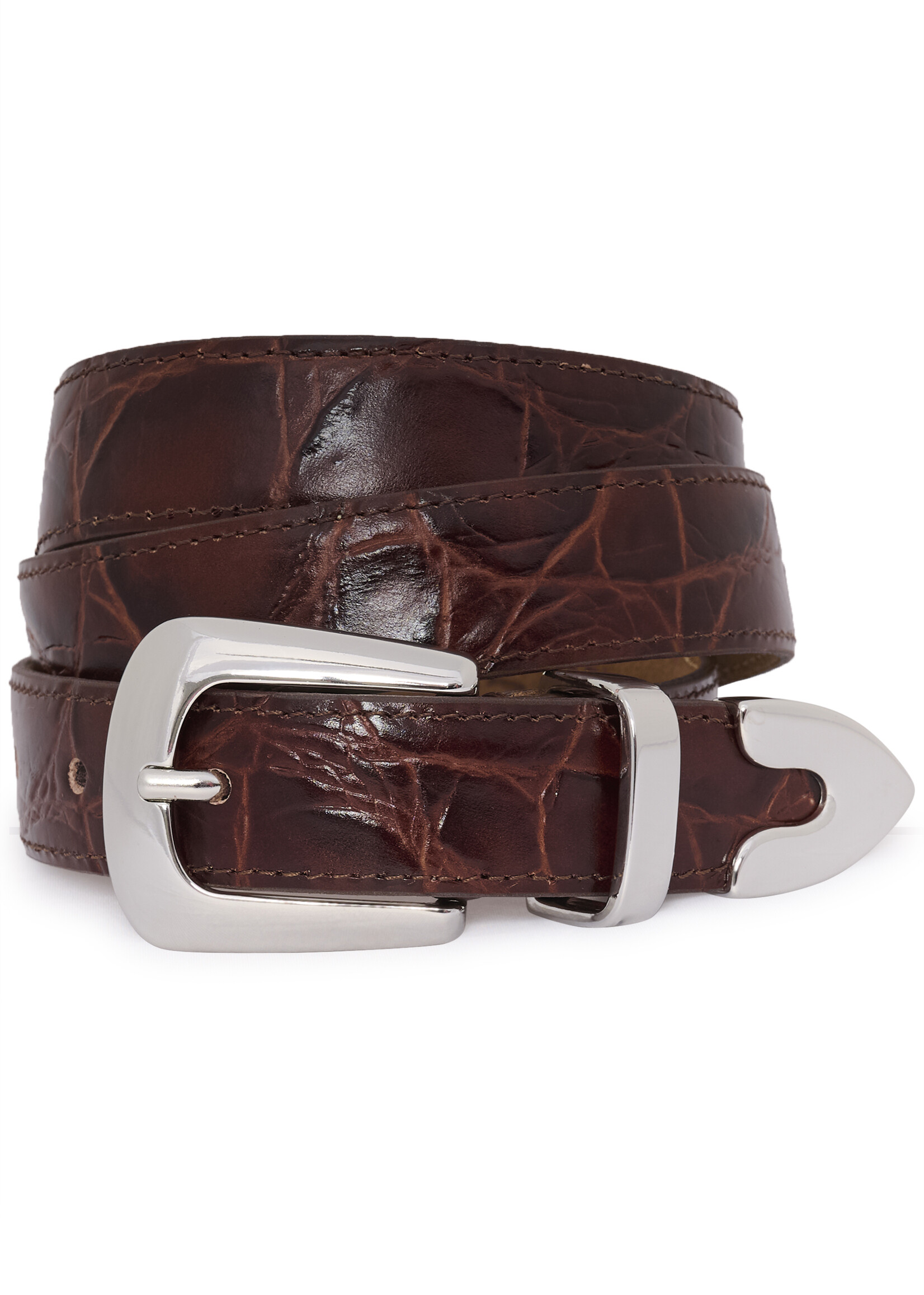 Gestuz GZSuva patent belt - Brown croco