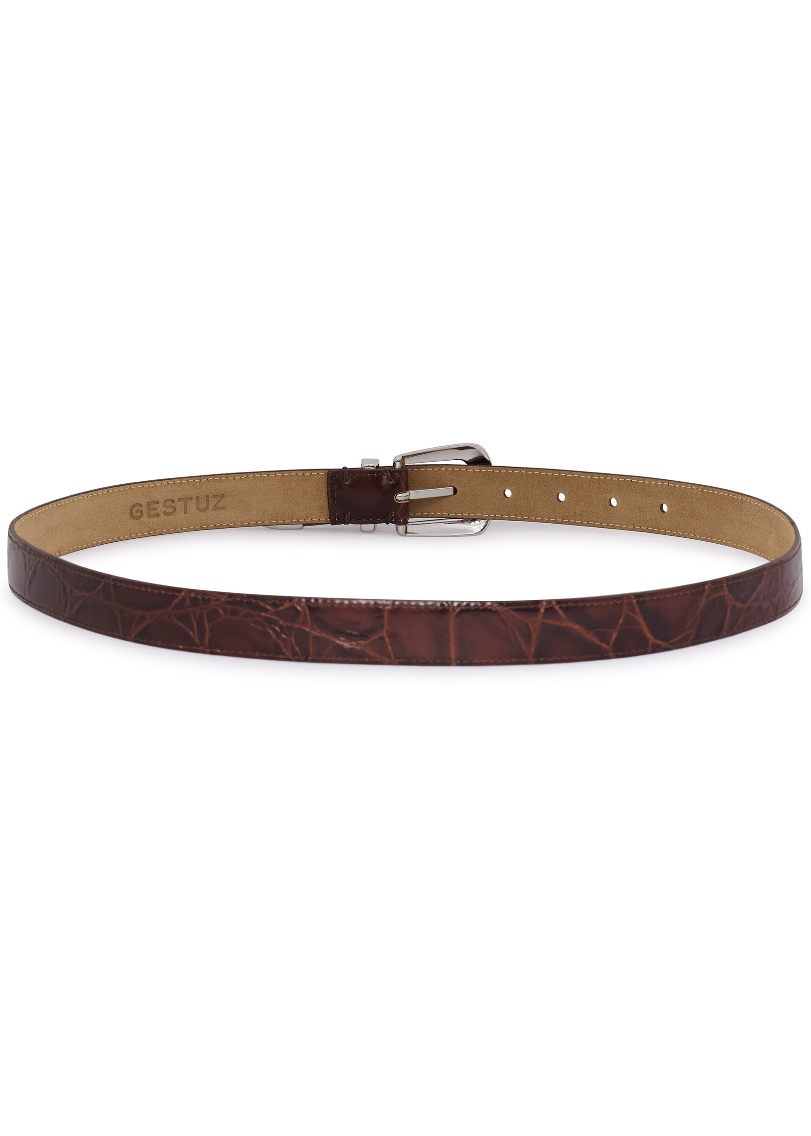 Gestuz GZSuva patent belt - Brown croco