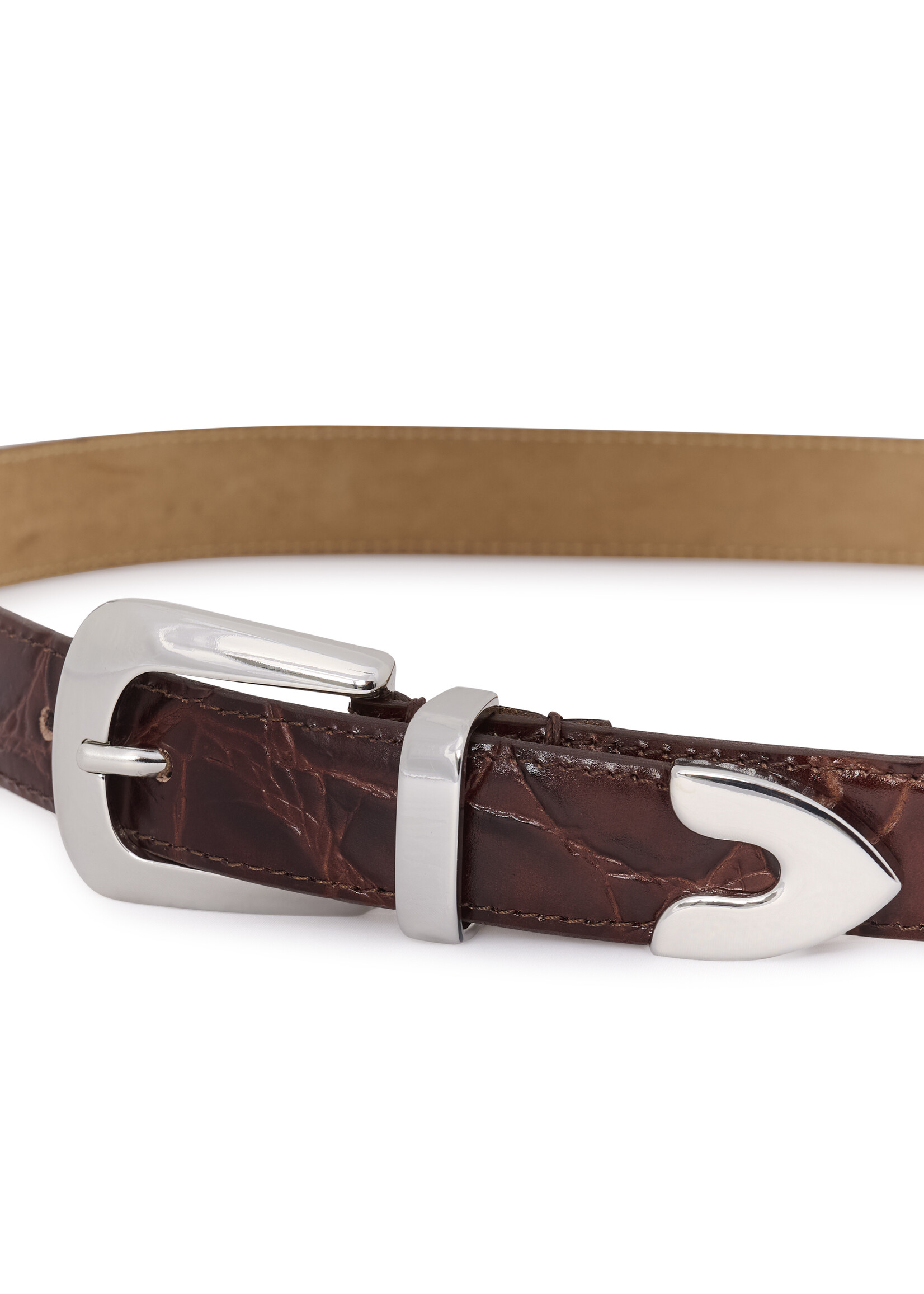 Gestuz GZSuva patent belt - Brown croco