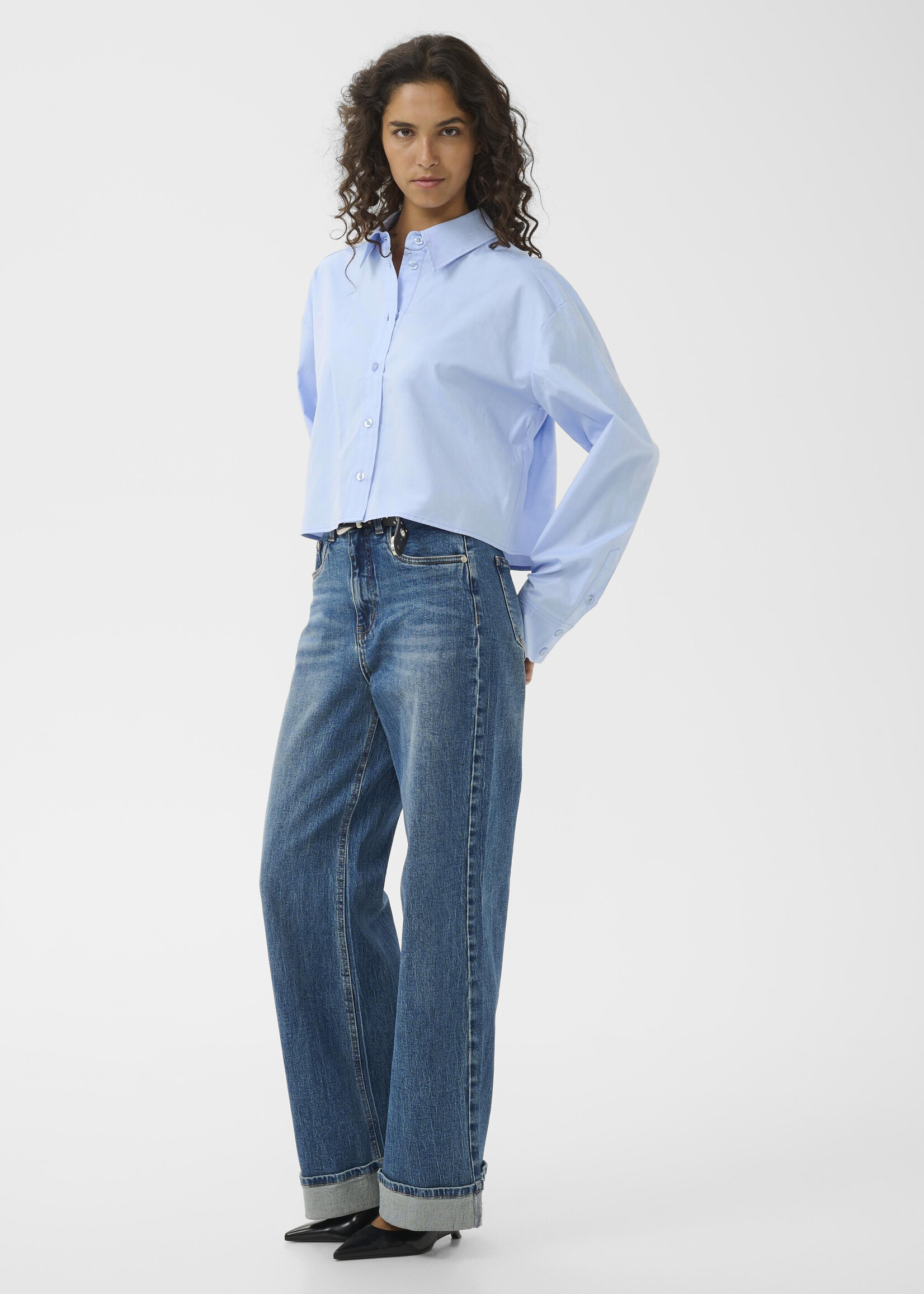 Gestuz GZyork short shirt - chambray blue