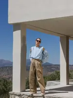 âme Marta Beige Cotton Pants