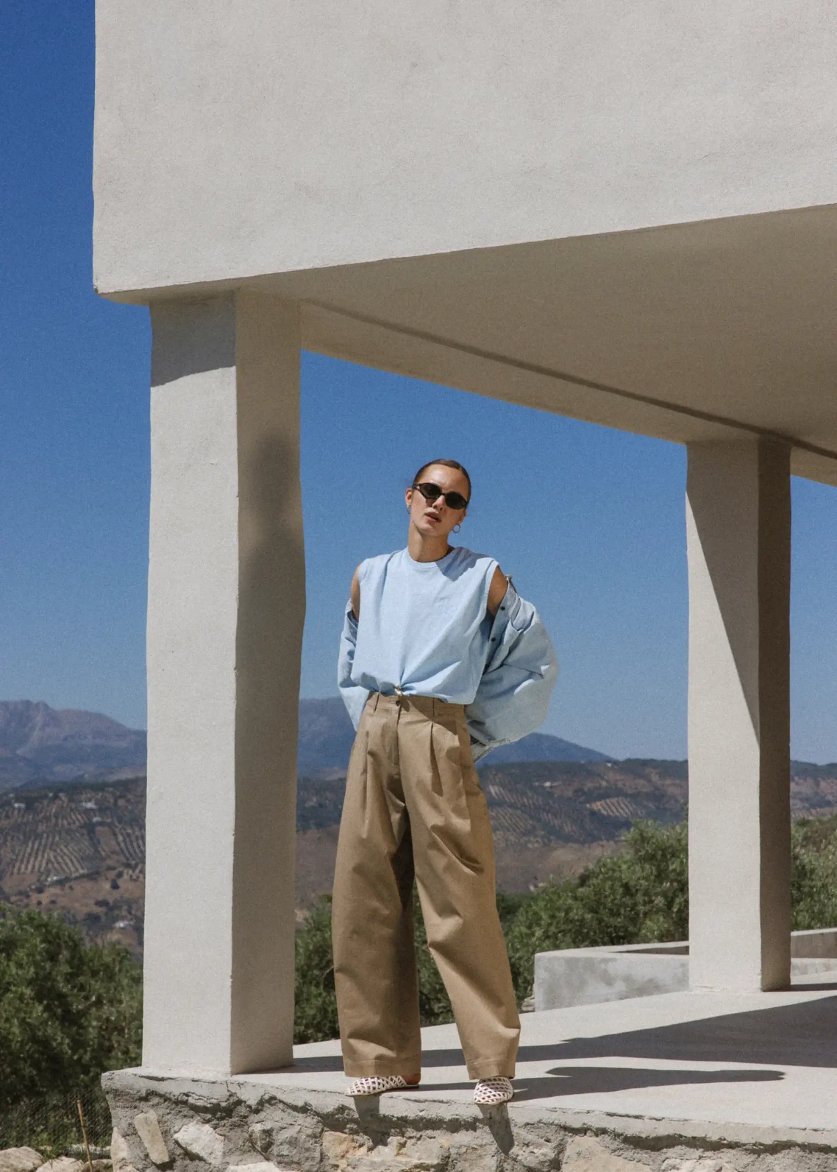 âme Marta Beige Cotton Pants