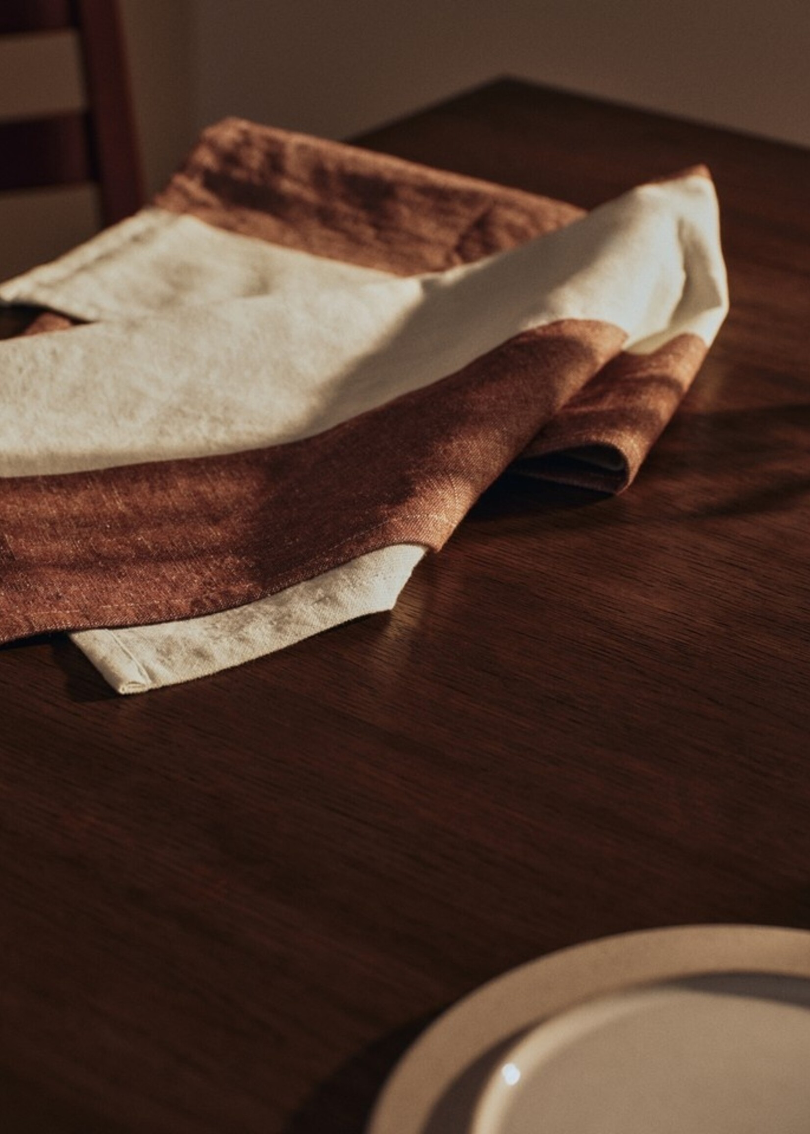 Ferm Hale Tea Towel - Chestnut/Frosted Lime