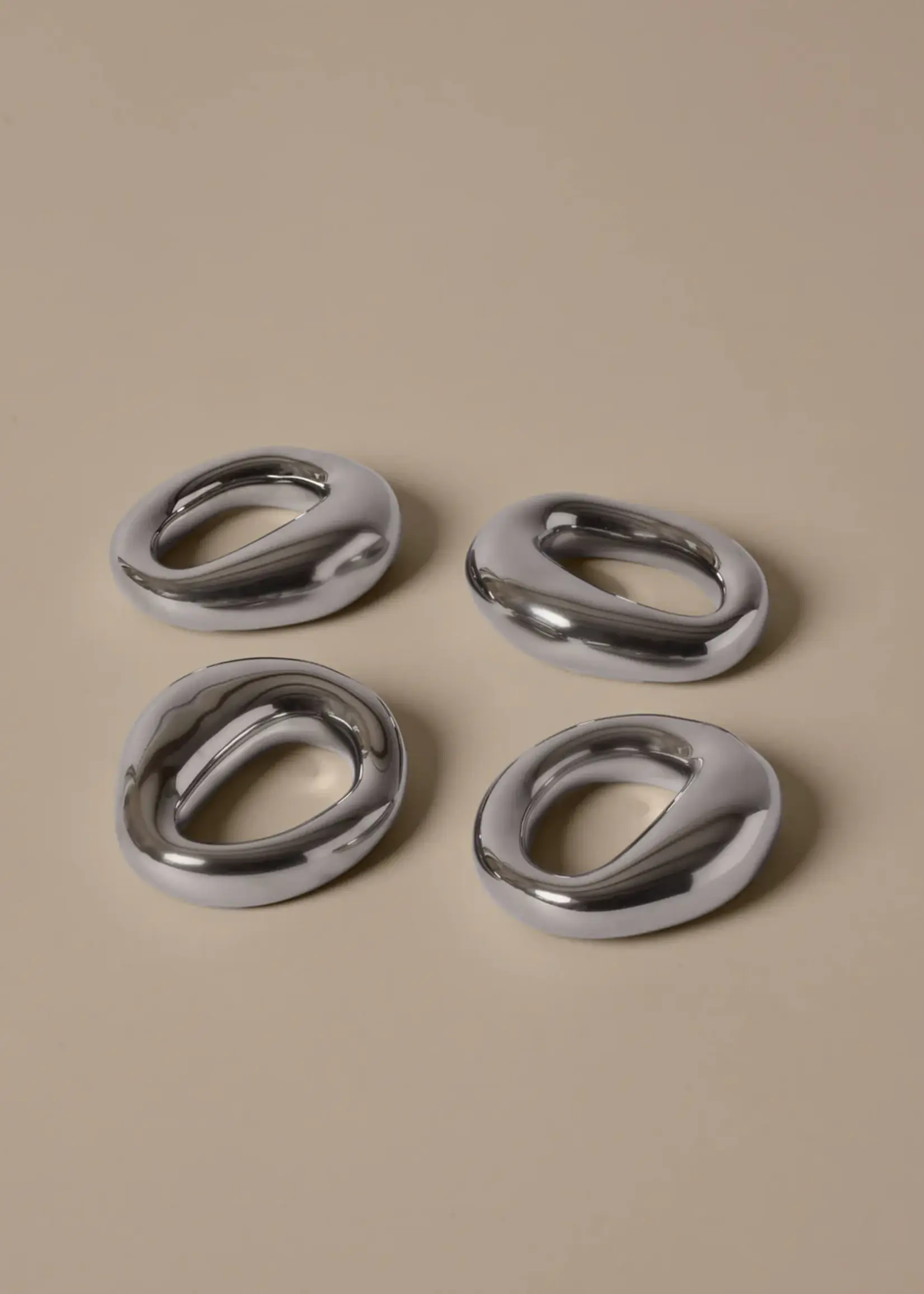 Ferm Orrith Napkin Rings - Set of 4 - Silver