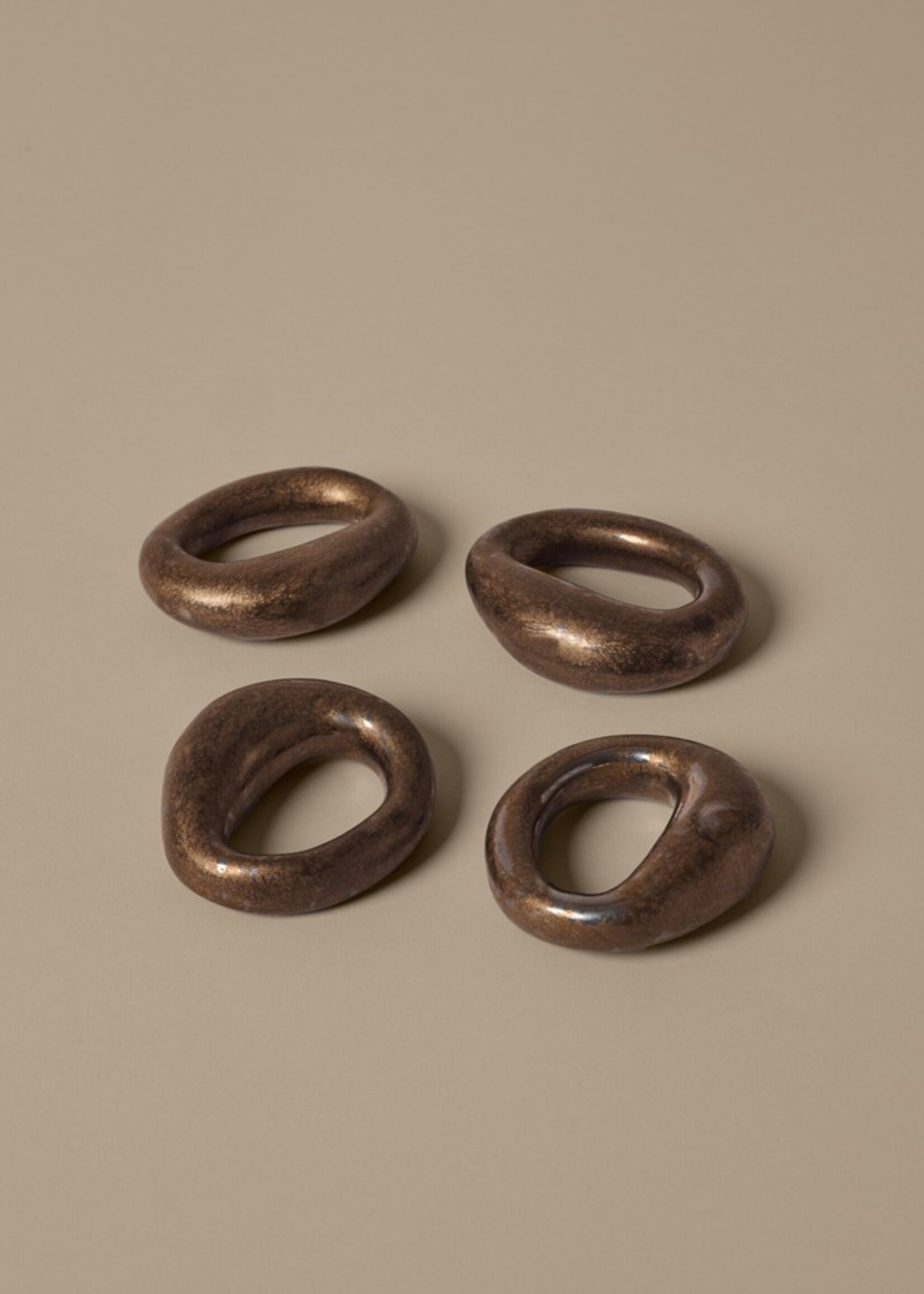 Ferm Orrith Napkin Rings - Set of 4 - Rustic Bronze