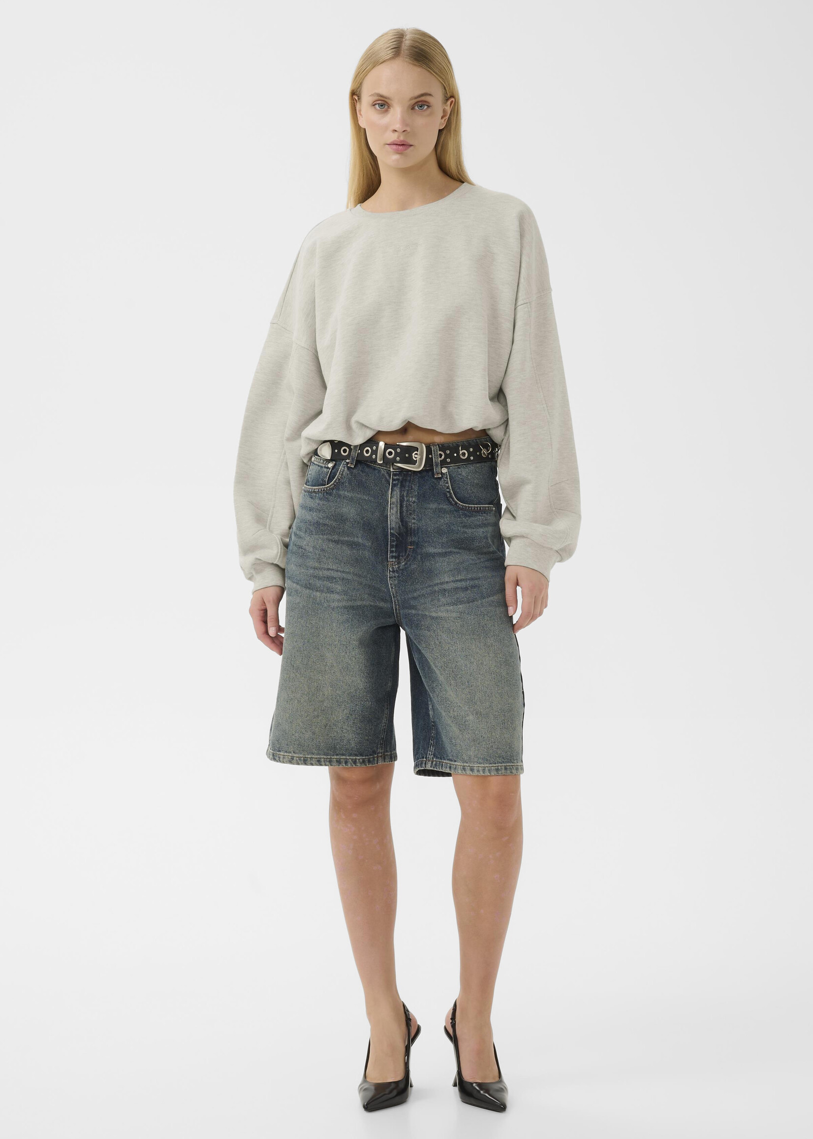 Gestuz GZkahla mel sweatshirt - light grey melange