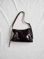 nona Zip Pocket Bag - Crushed Patent Black