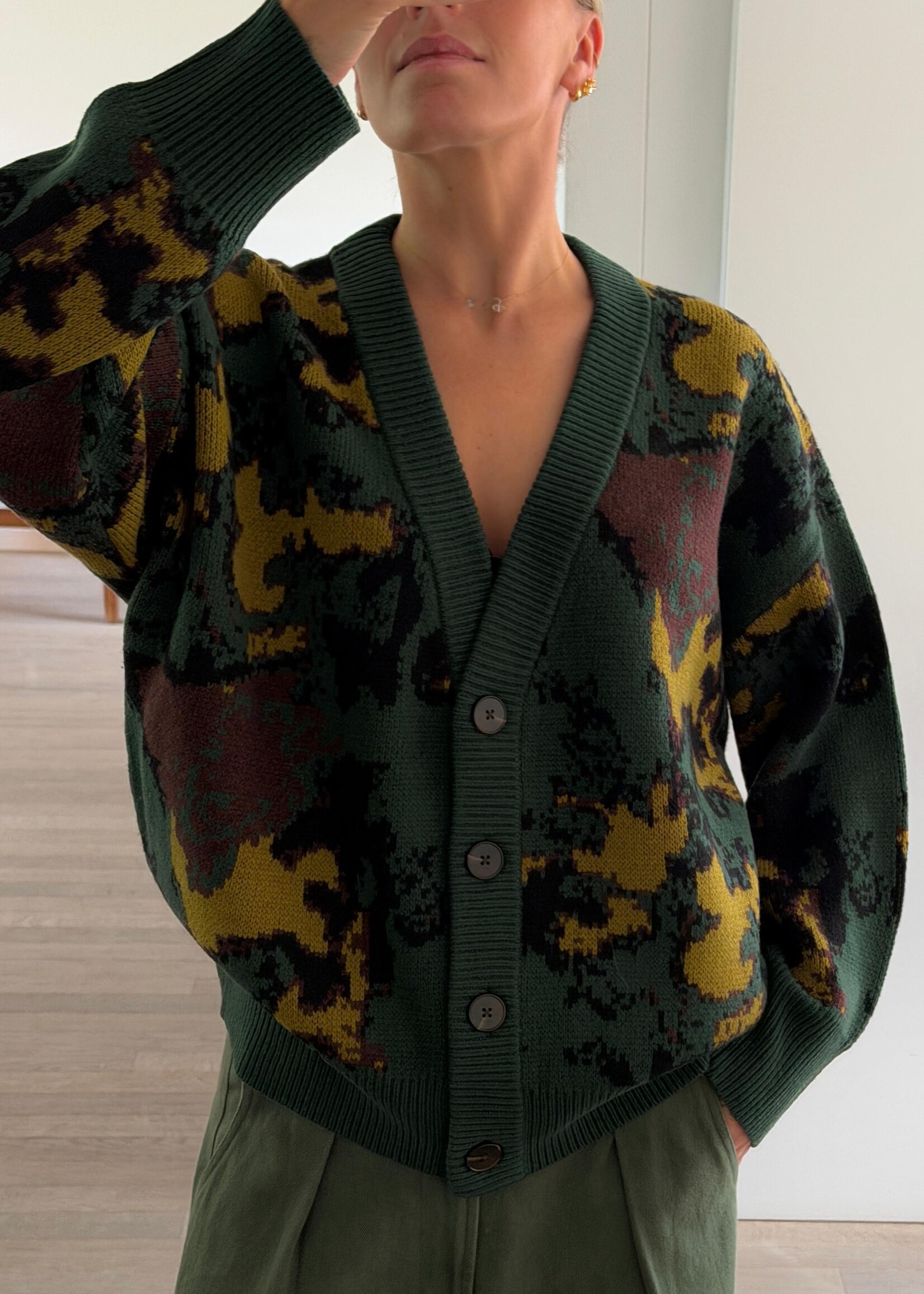 Mel Bug camouflage cardigan - Kaki