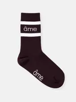 âme Kanye Socks - Ivory/Plum Lines