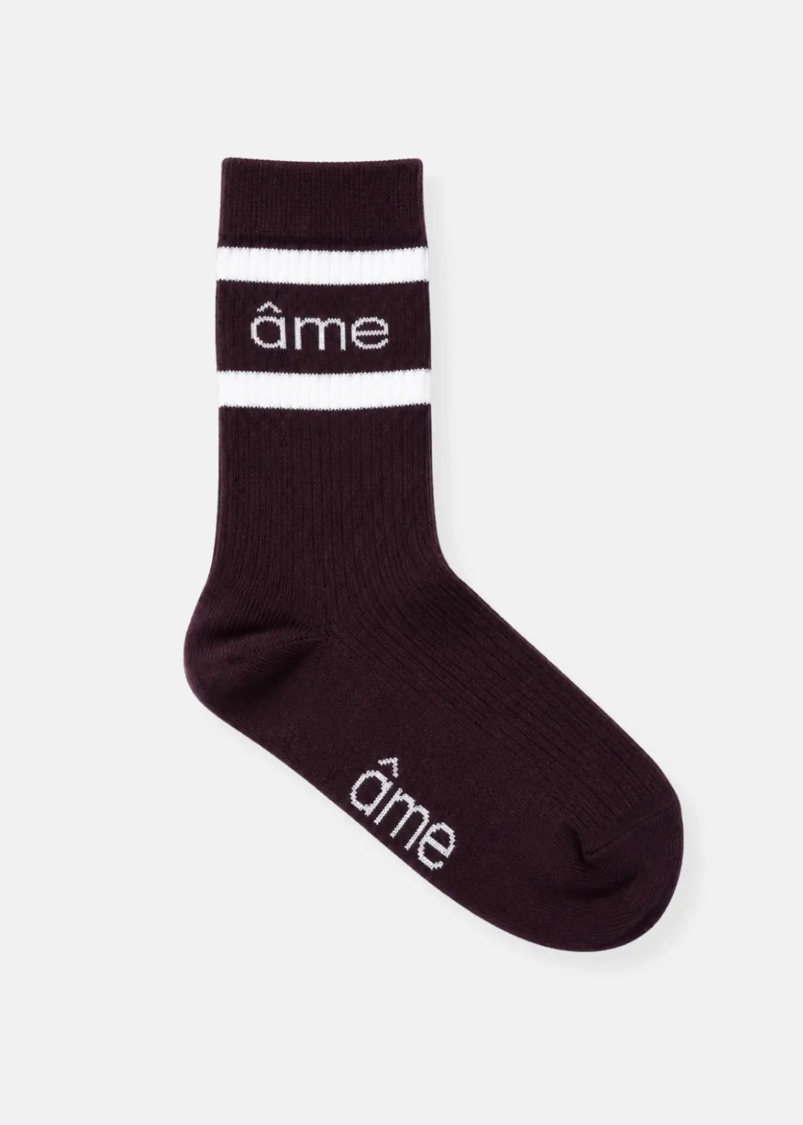 âme Kanye Socks - Ivory/Plum Lines