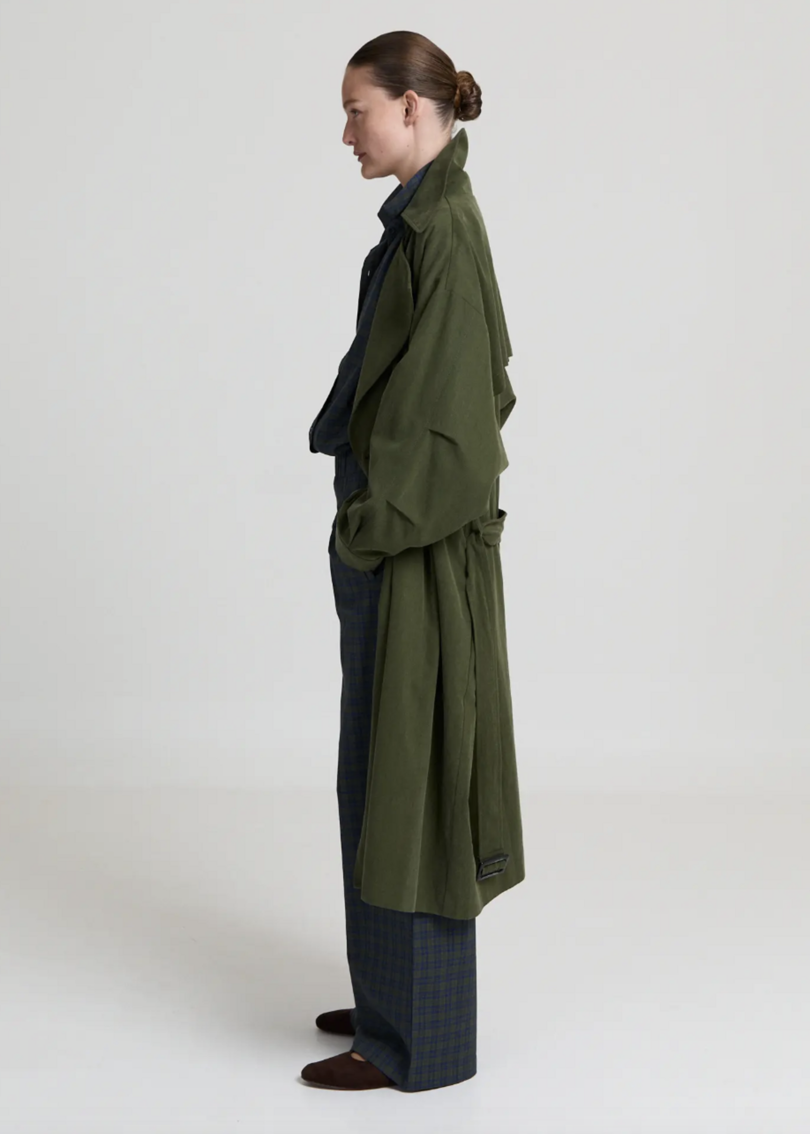 Jayden Trenchcoat - Khaki Green