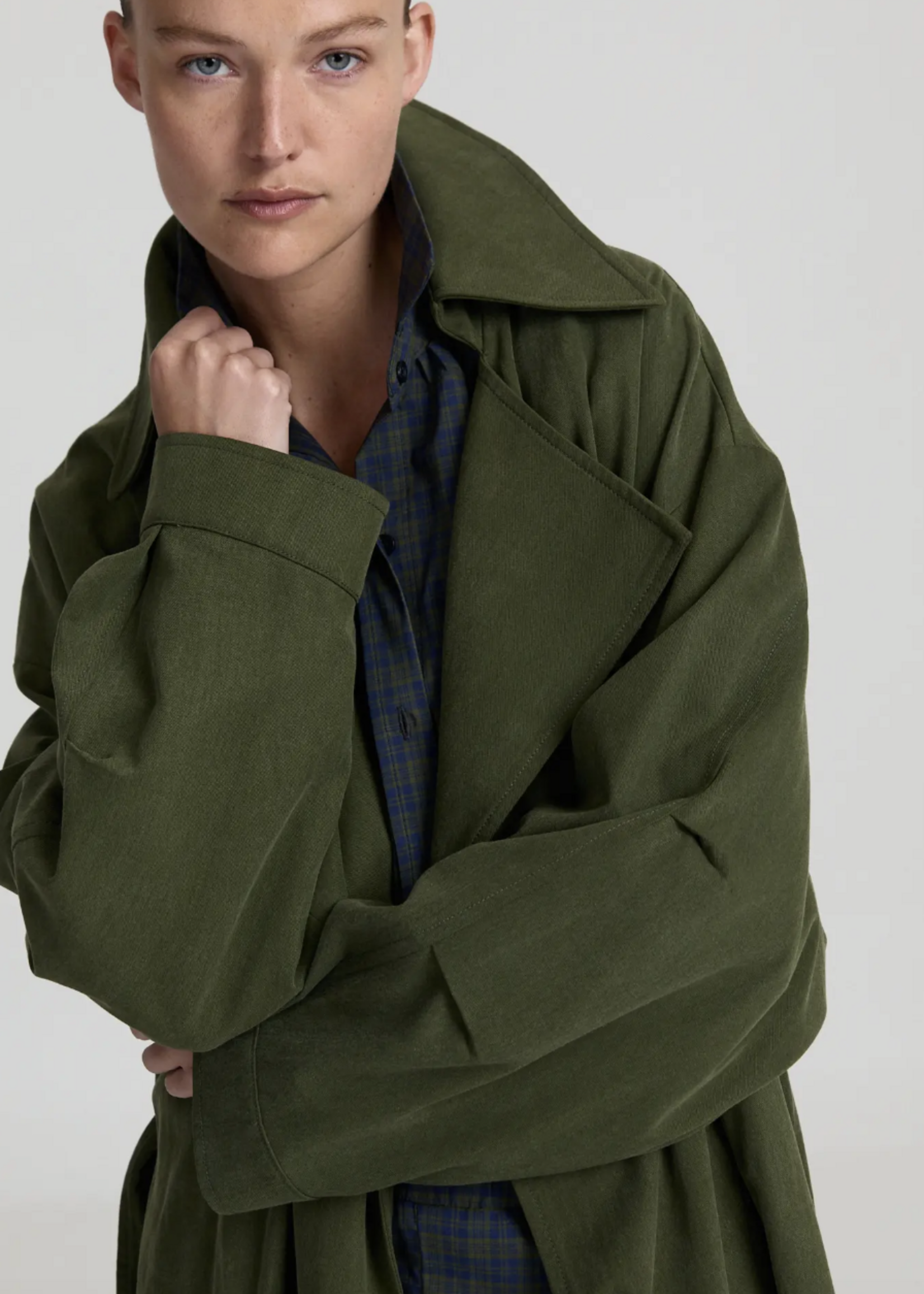 Jayden Trenchcoat - Khaki Green
