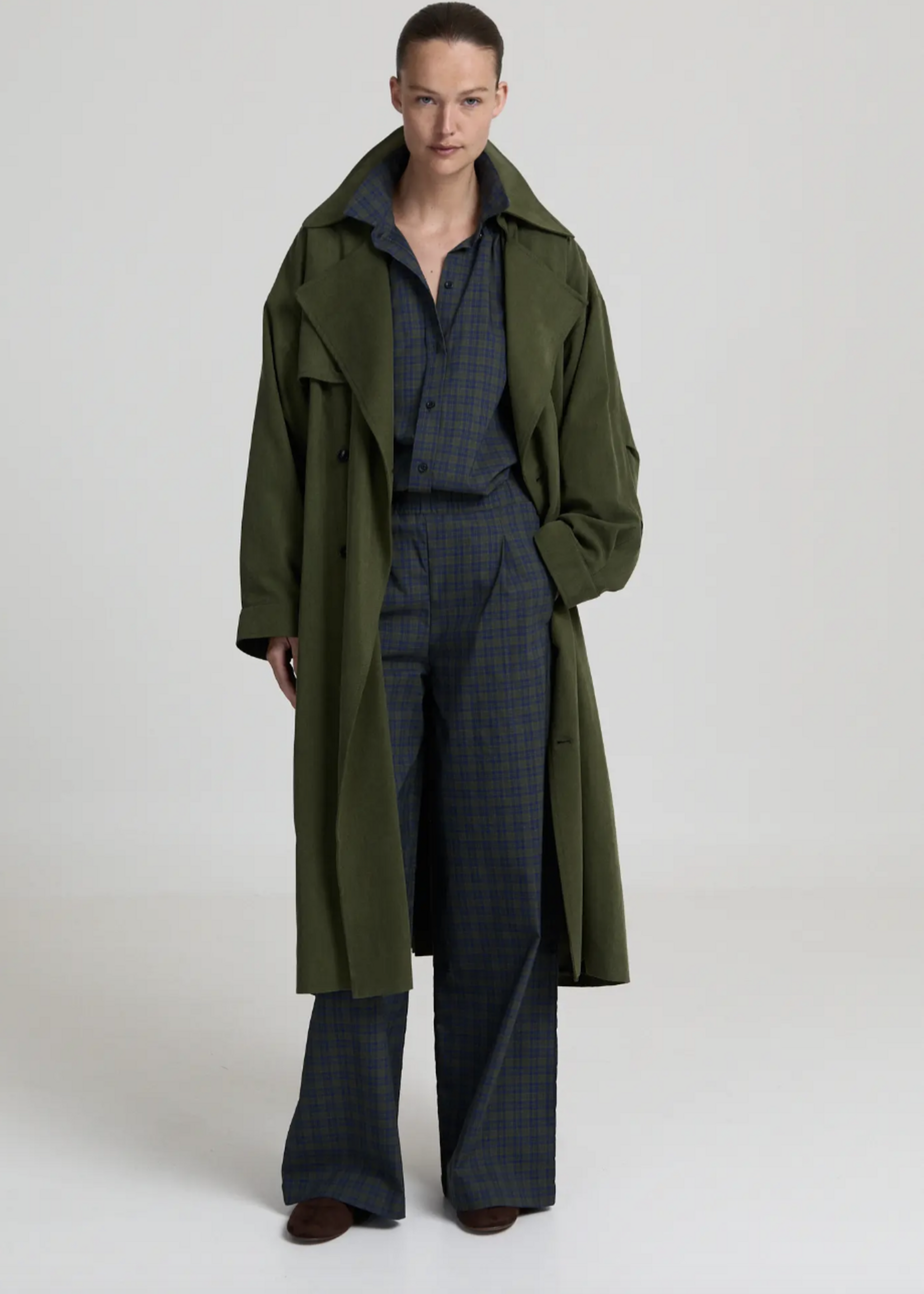 Jayden Trenchcoat - Khaki Green