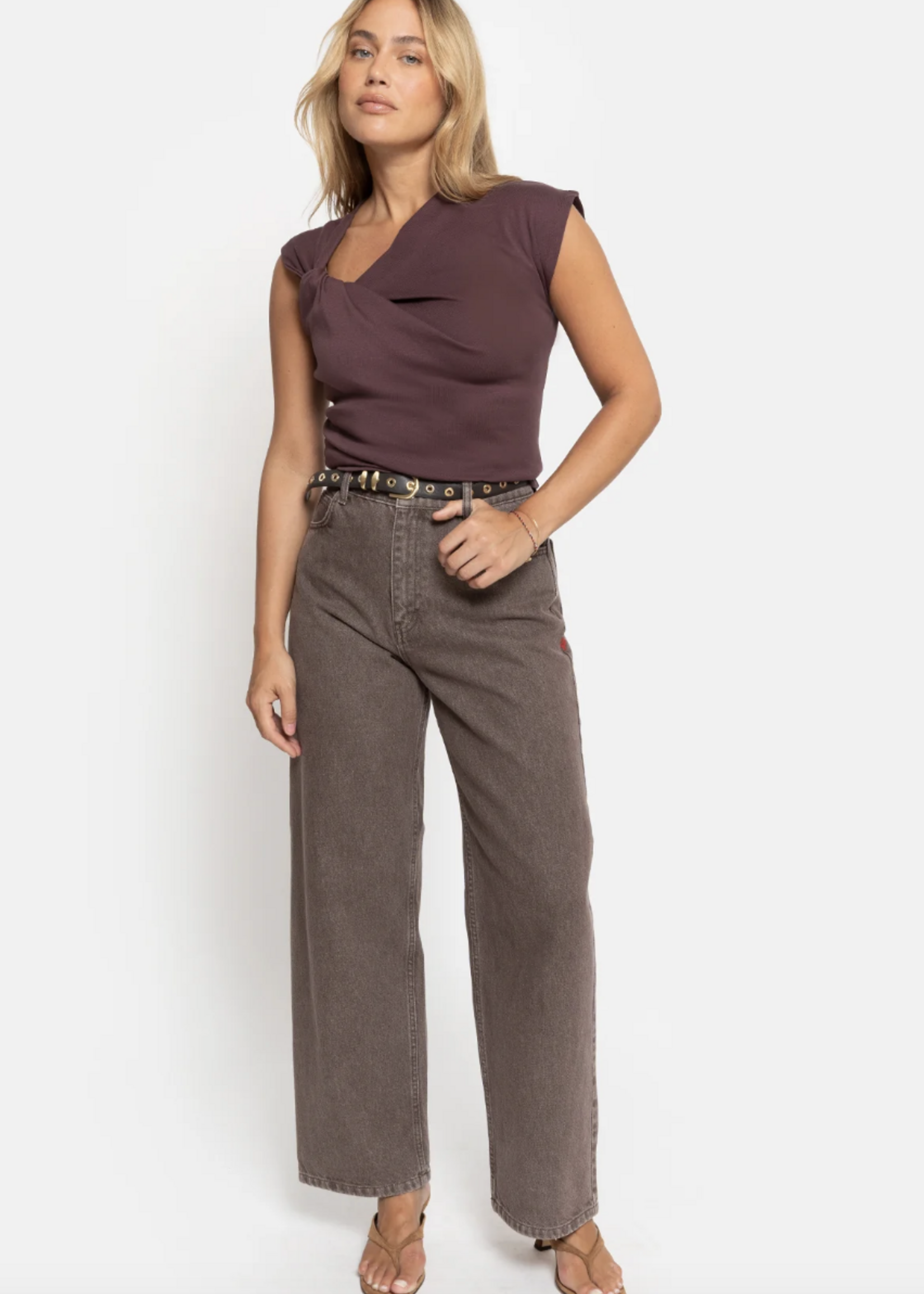 Mel Mimi chestnut straight denim