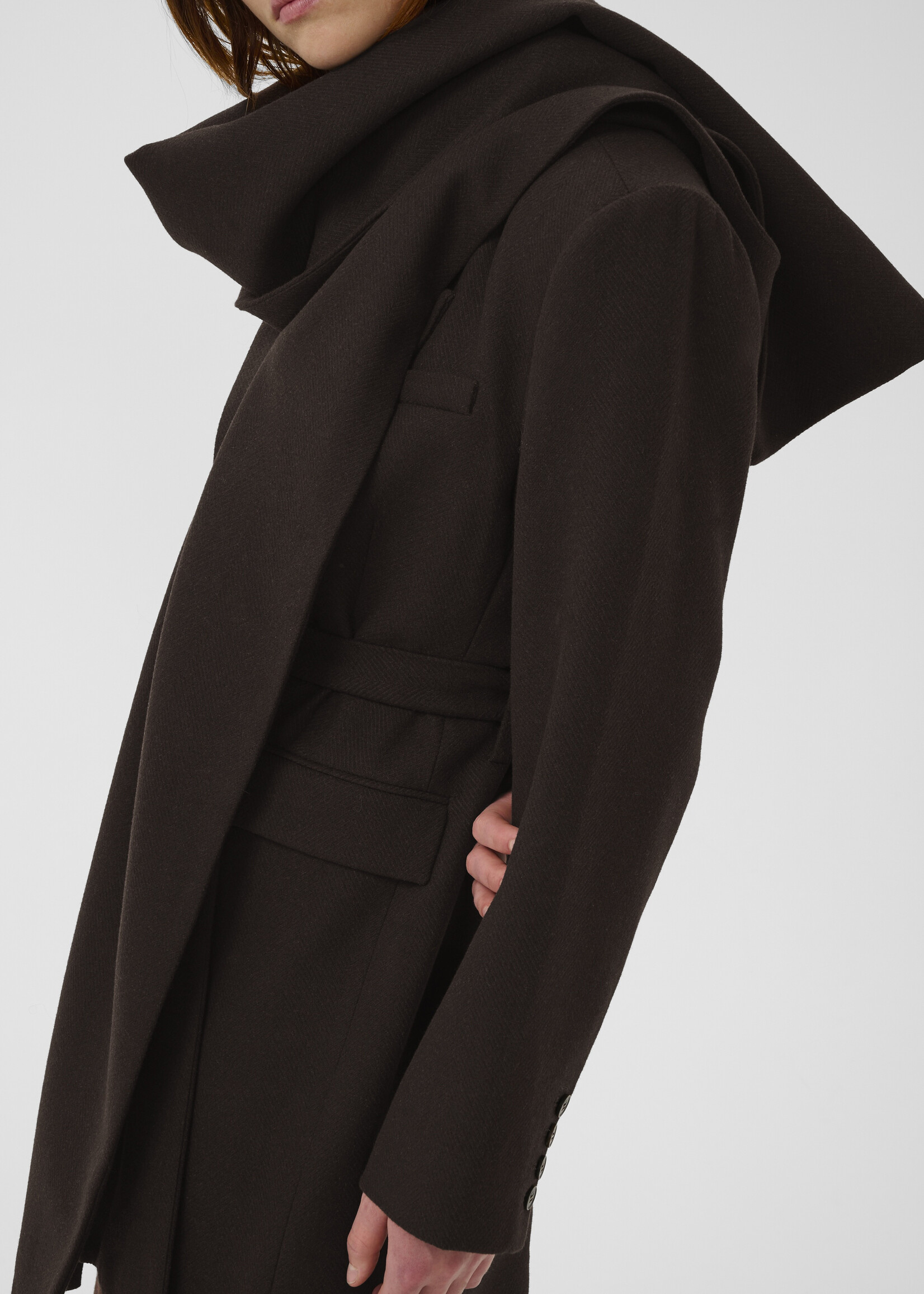 Gestuz GZVenja hood scarf - Ganache