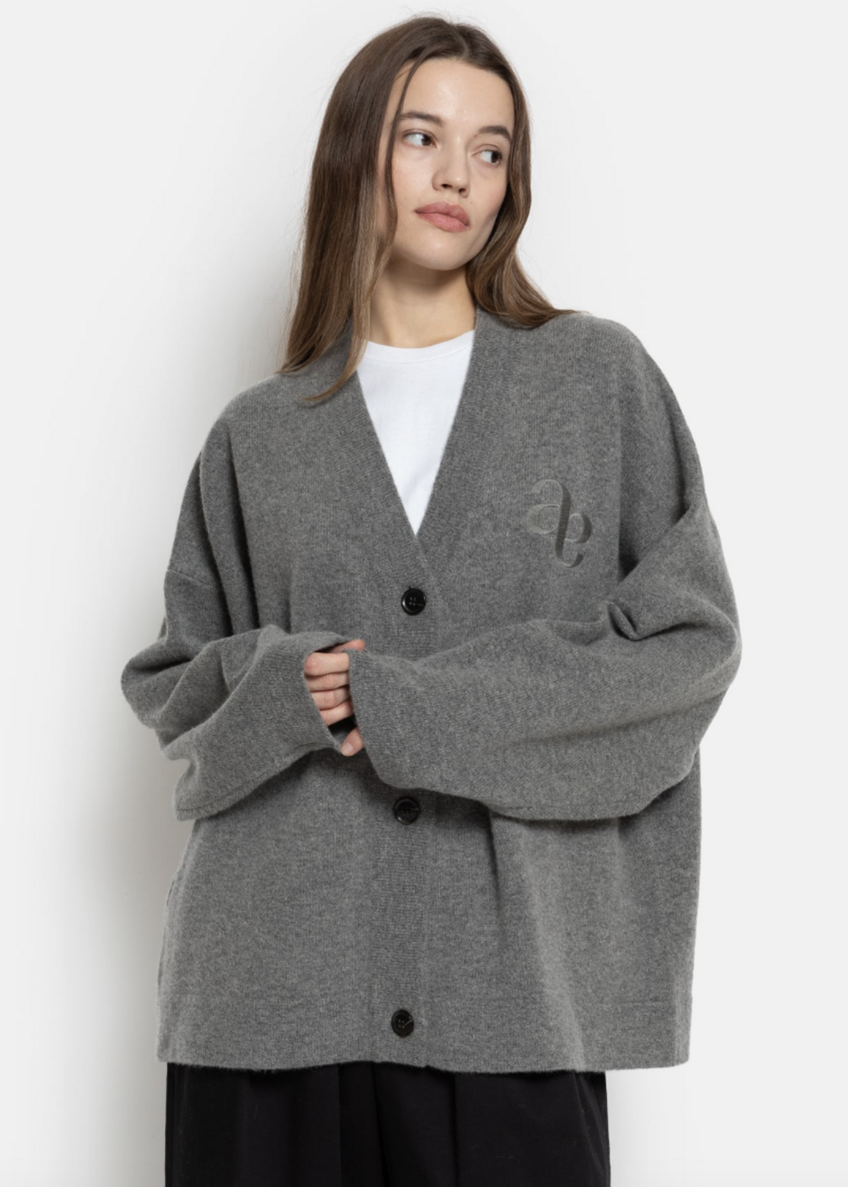 âme Olympia knitted cardigan - Mid Grey