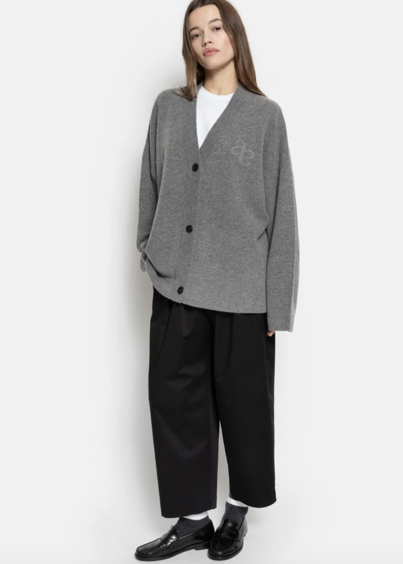 âme Olympia knitted cardigan - Mid Grey