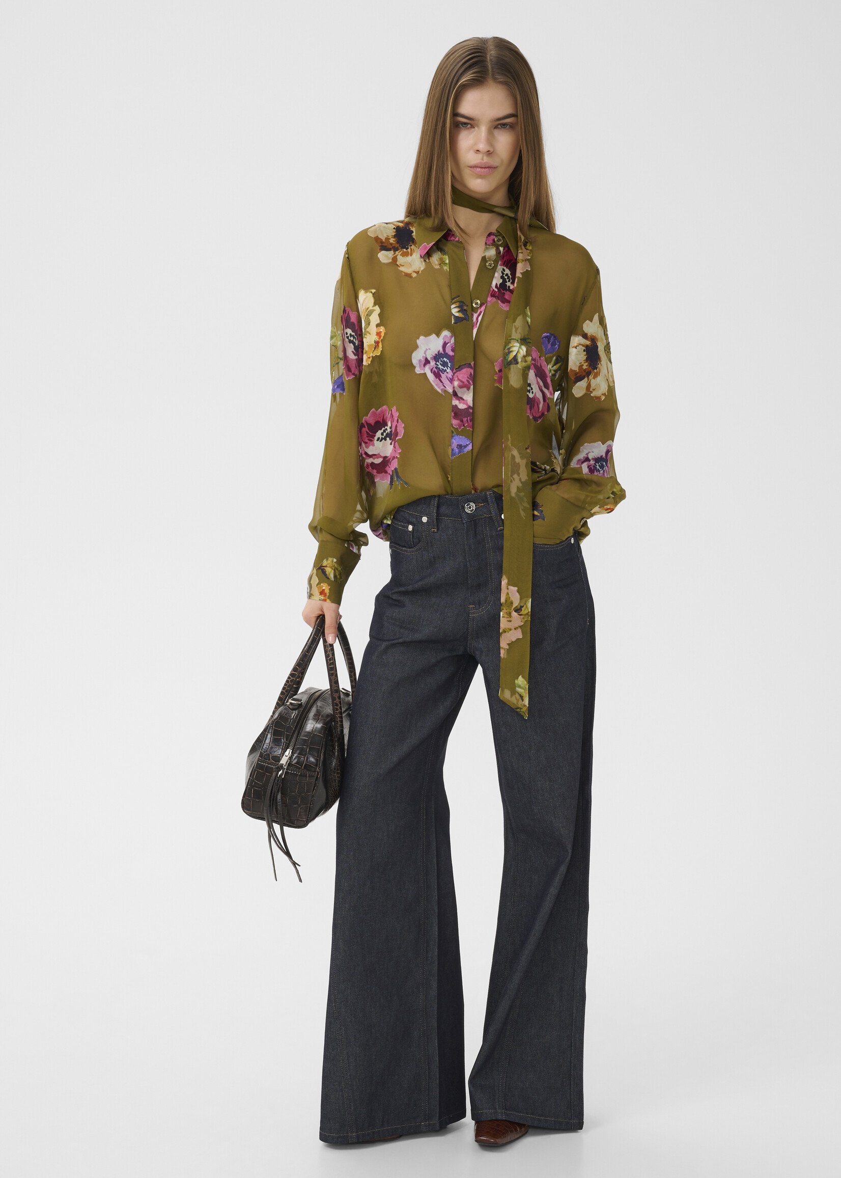 Gestuz GZdarcia shirt - Olive green flower