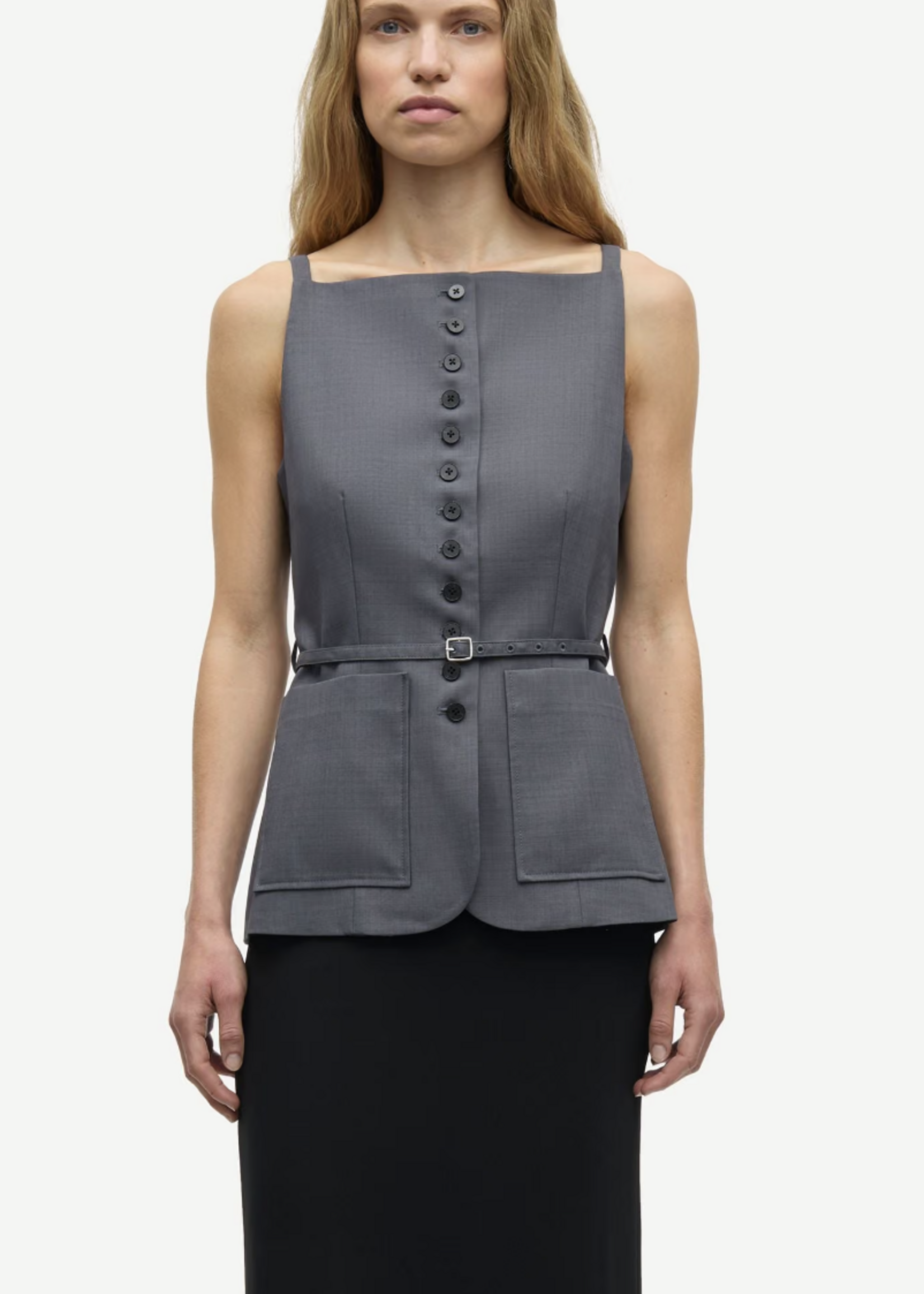 Samsøe Samsøe Sahelly Vest - Dark Grey Mel.