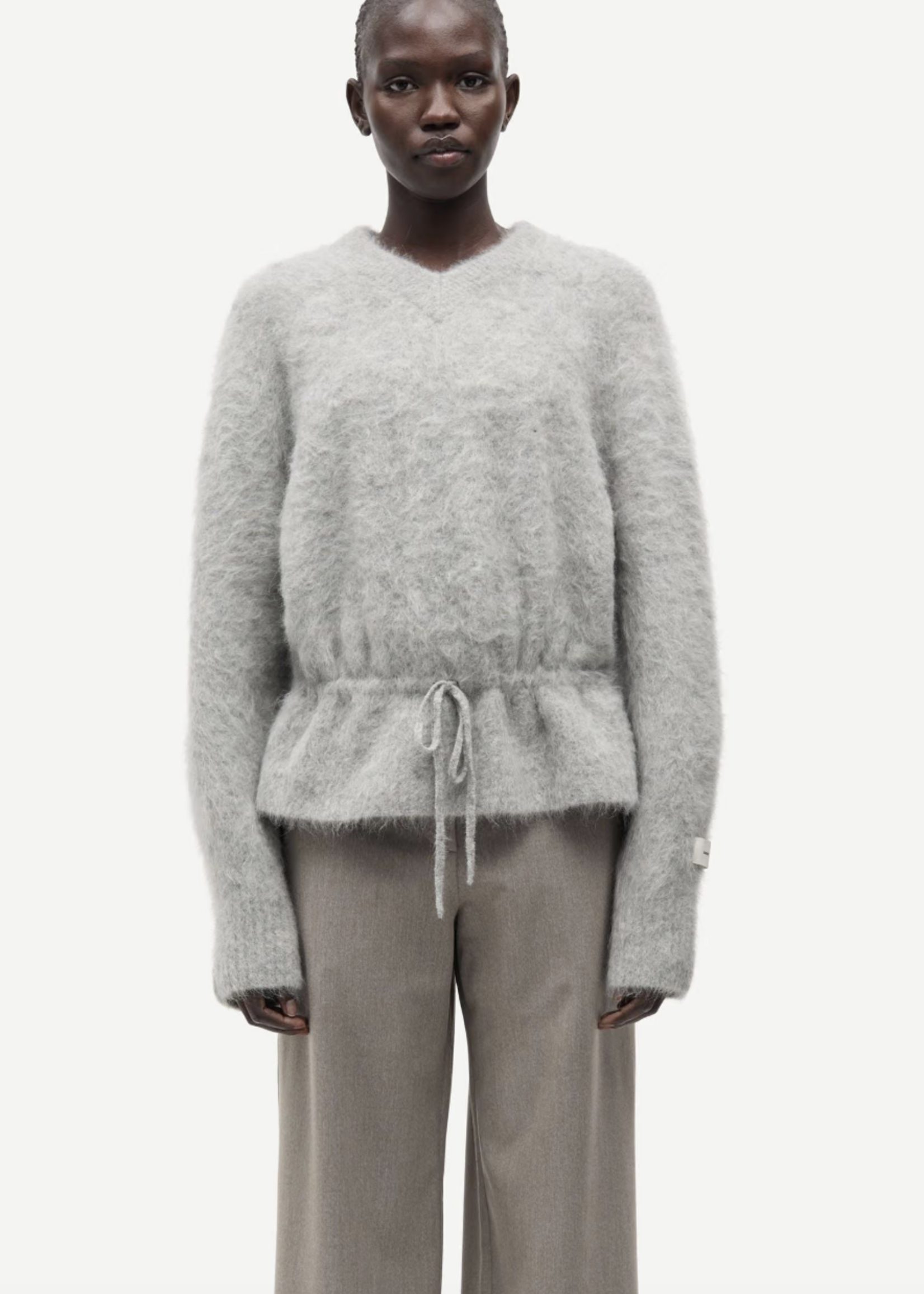 Samsøe Samsøe Salo V-Neck - Grey Mel.
