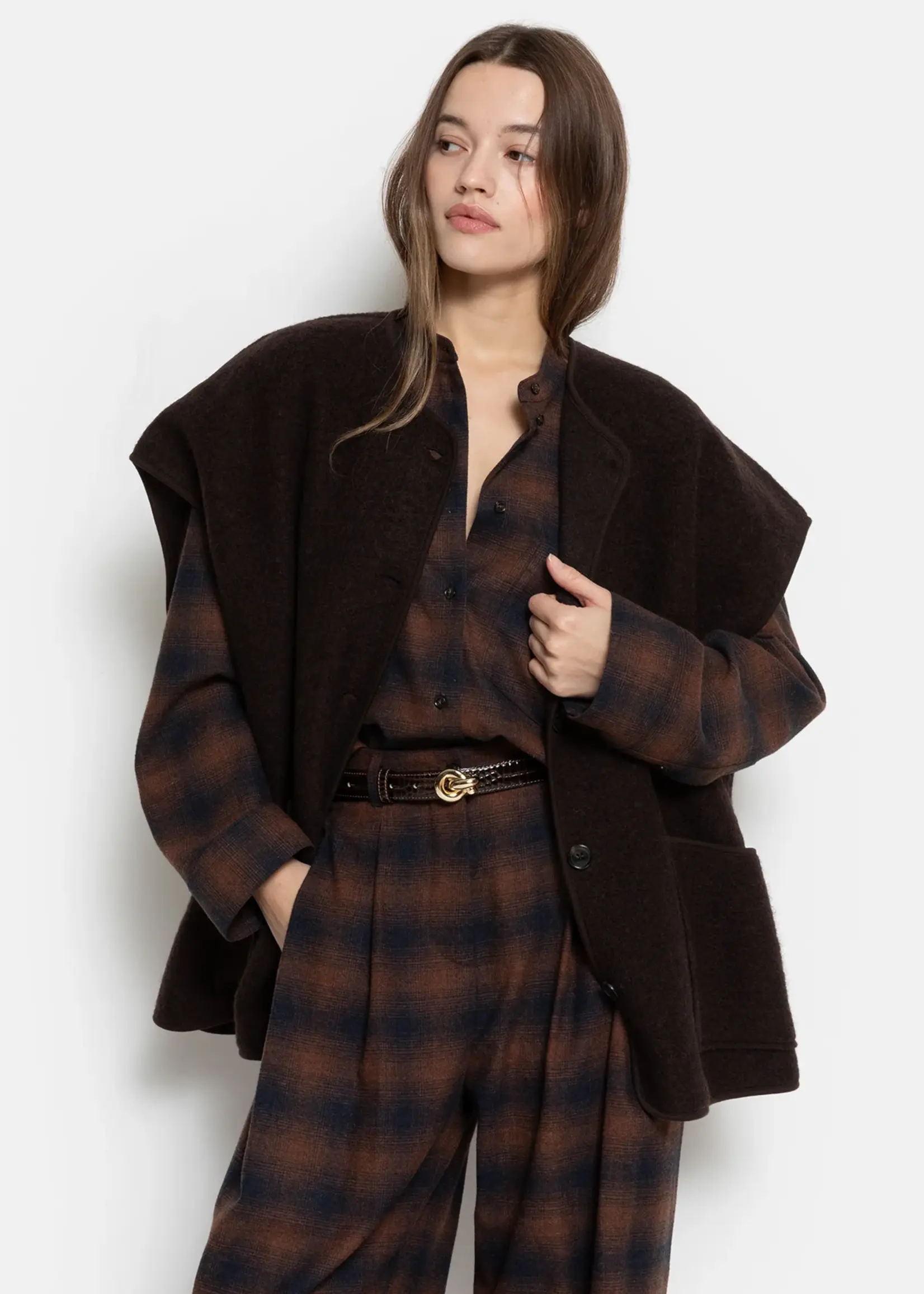 âme Ines - Sleeveless Wool - Brown