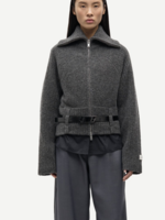 Samsøe Samsøe Samirra Zip Cardigan - Dark Grey Mel.