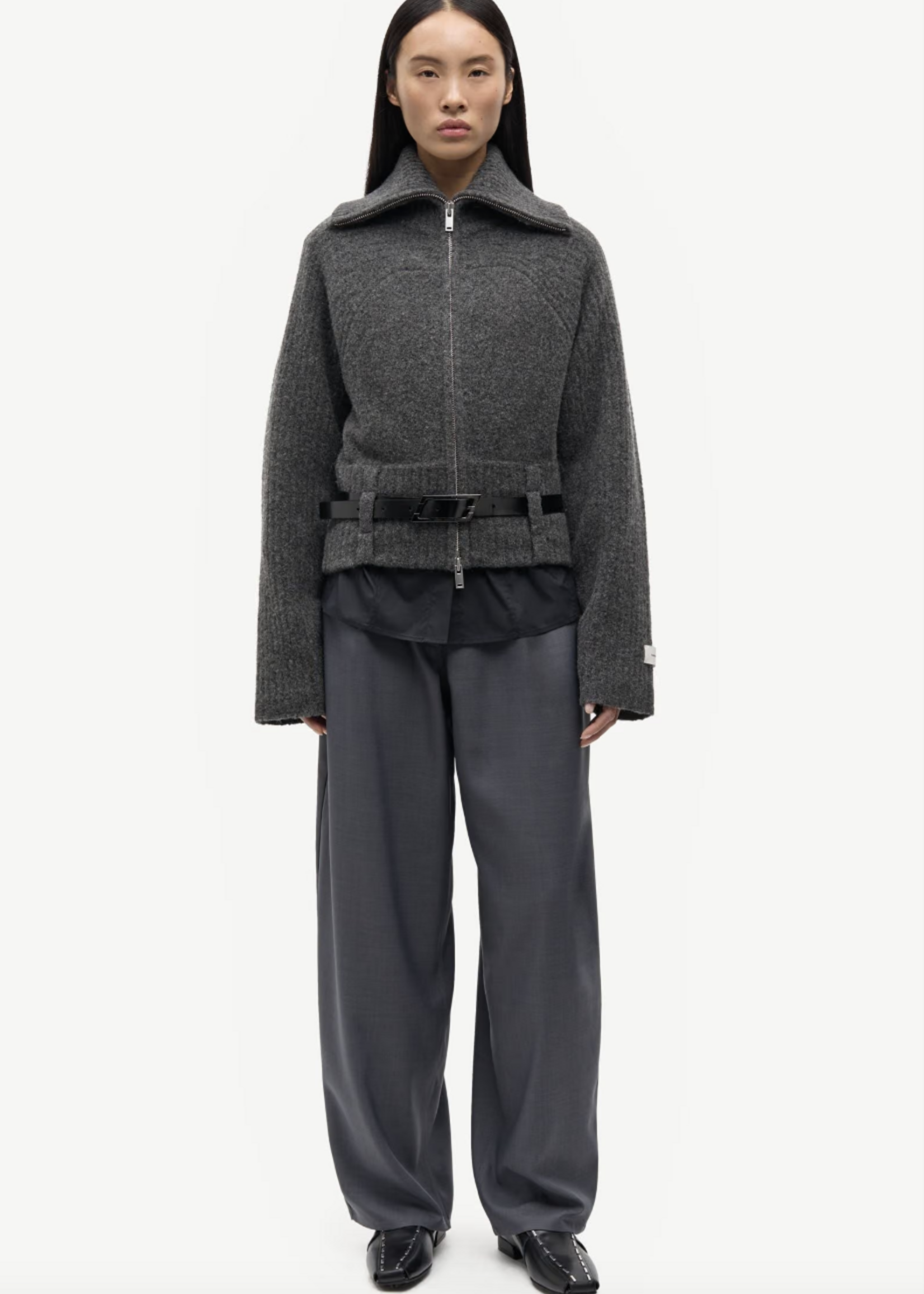 Samsøe Samsøe Samirra Zip Cardigan - Dark Grey Mel.