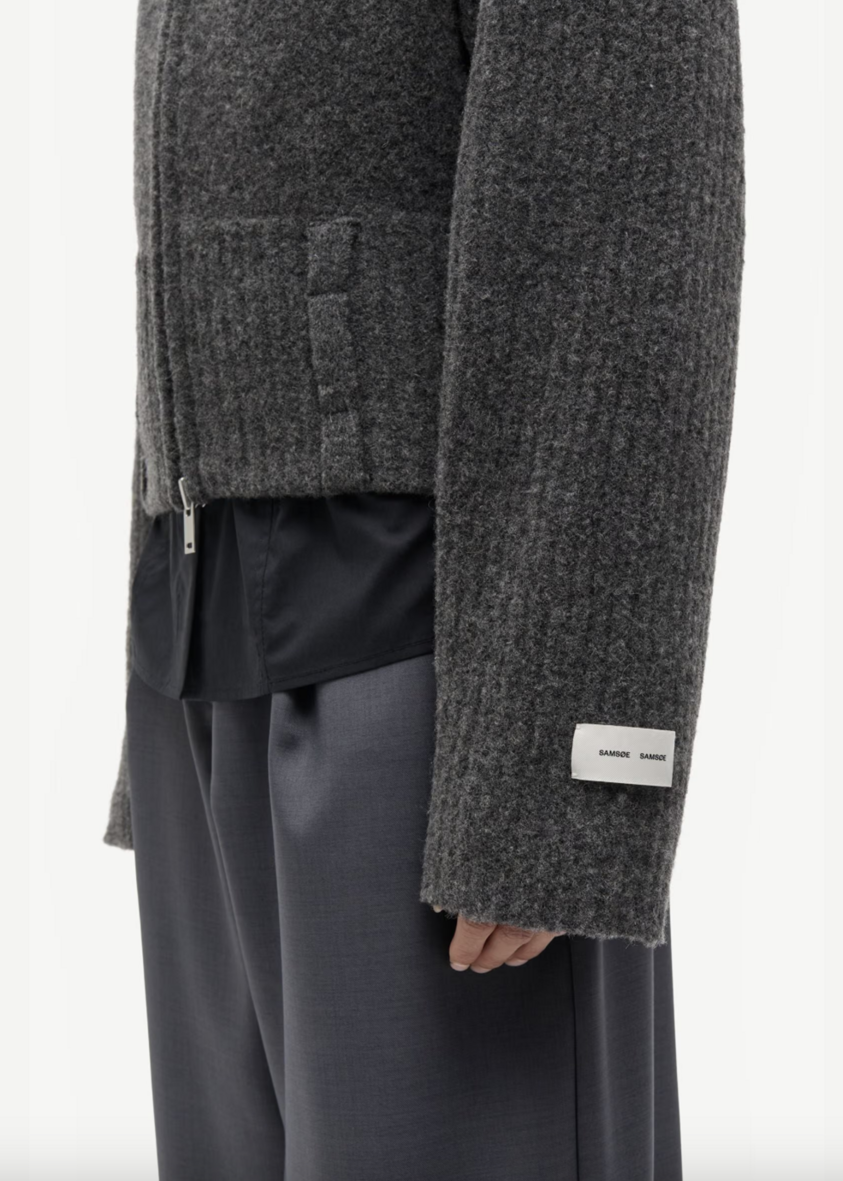 Samsøe Samsøe Samirra Zip Cardigan - Dark Grey Mel.