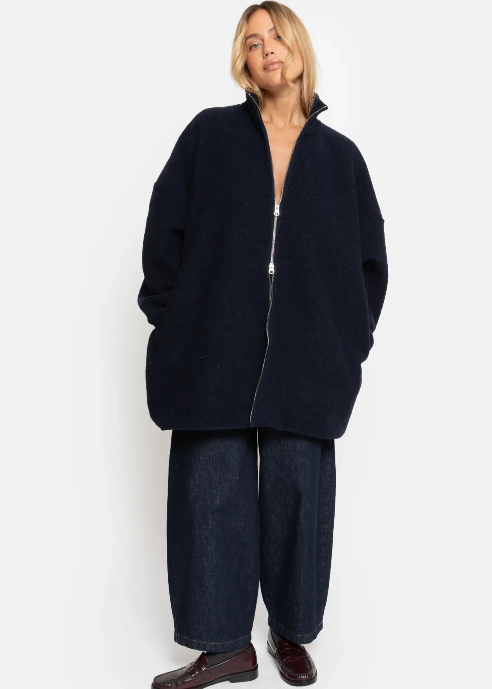 Onu - Long Wooly Zipper - Navy - TU