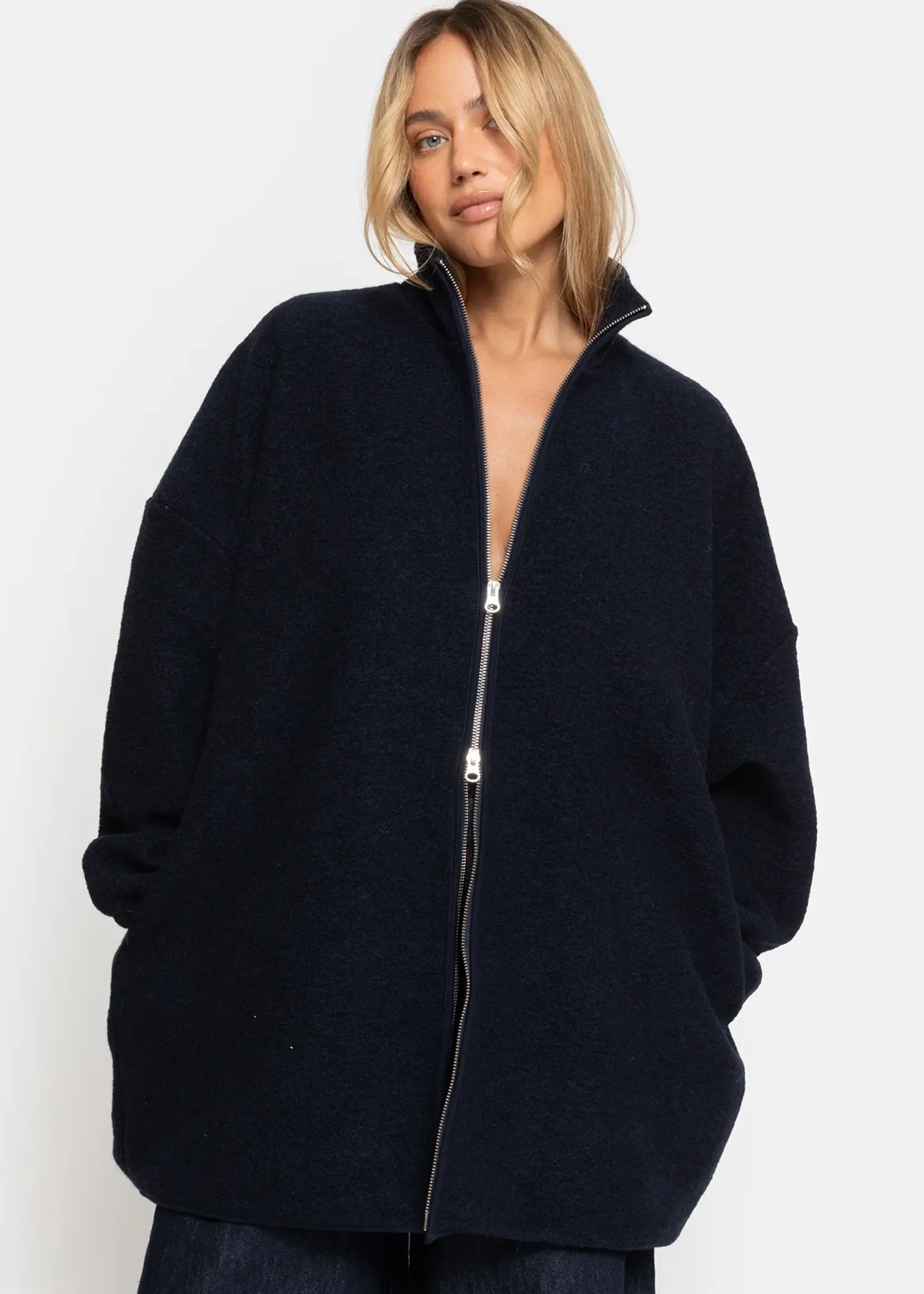 Onu - Long Wooly Zipper - Navy - TU