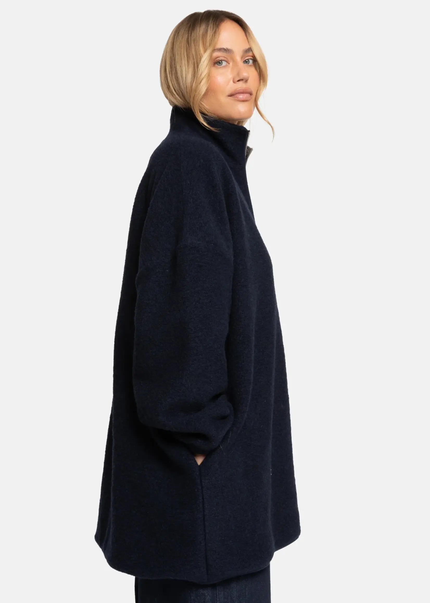 Onu - Long Wooly Zipper - Navy - TU