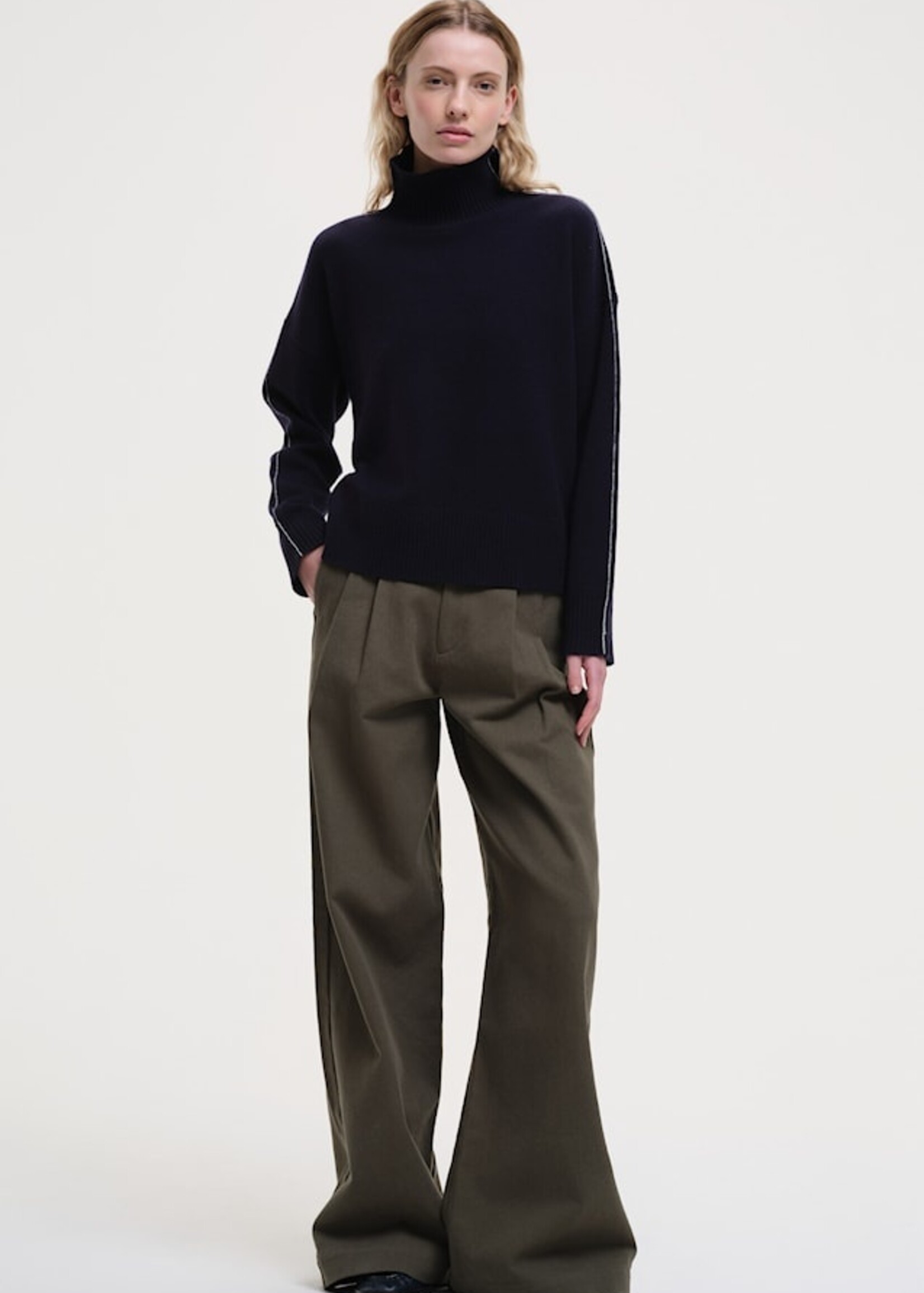 our sister Wkooning Turtle neck stripe - Navy