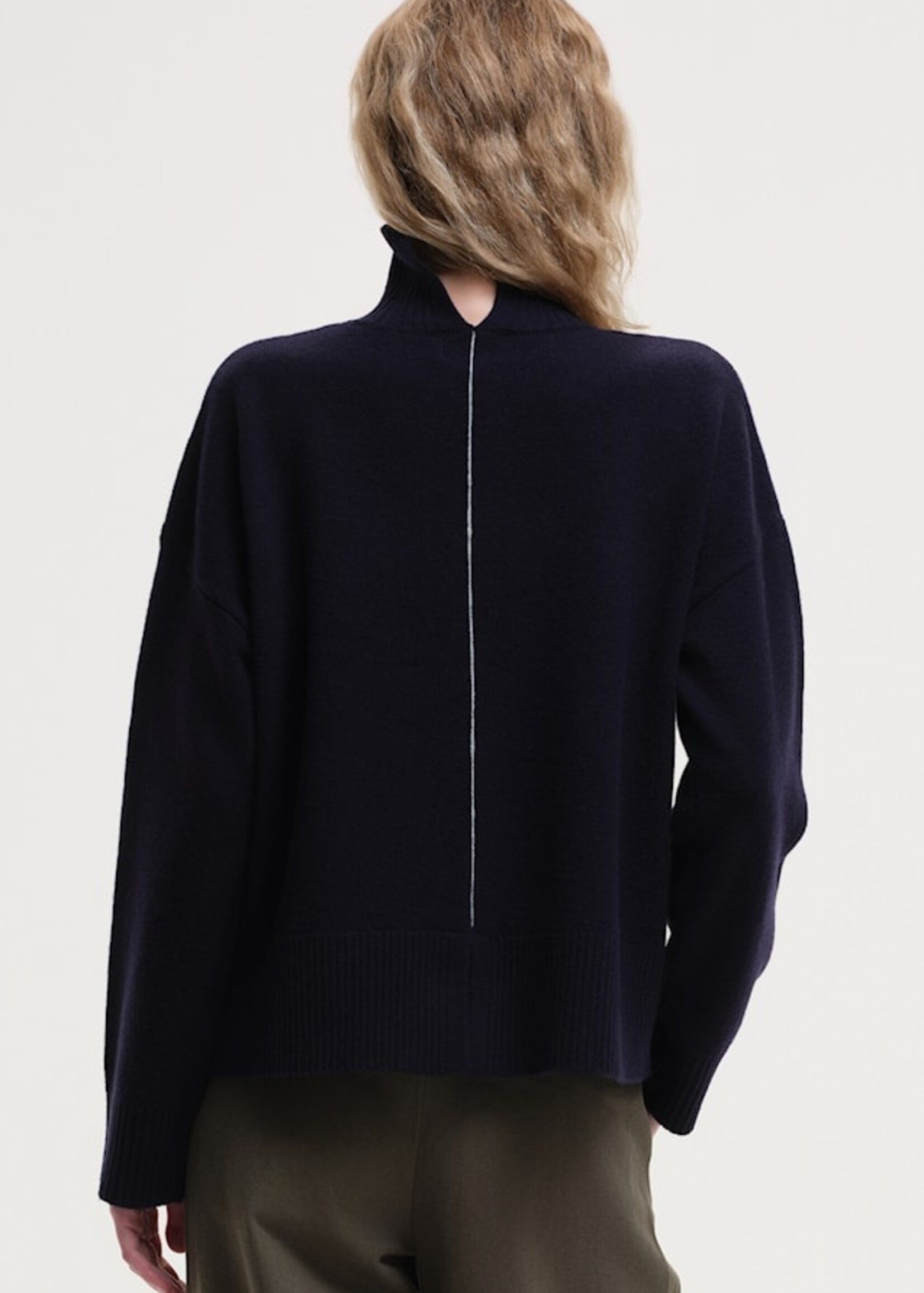 our sister Wkooning Turtle neck stripe - Navy