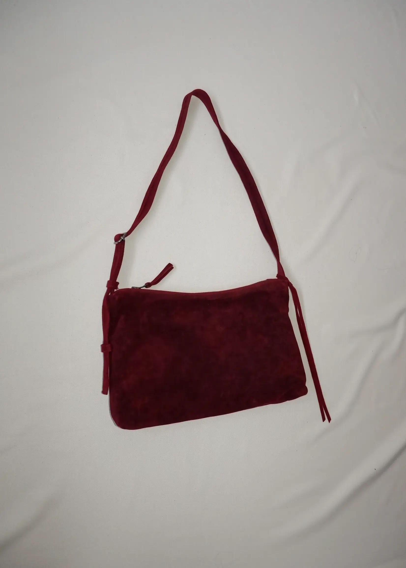 nona Zip Pocket Bag - Wine (Suede)