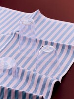 Hay Canteen Tea Towel (Organic) - Sky blue and light pink block stripe