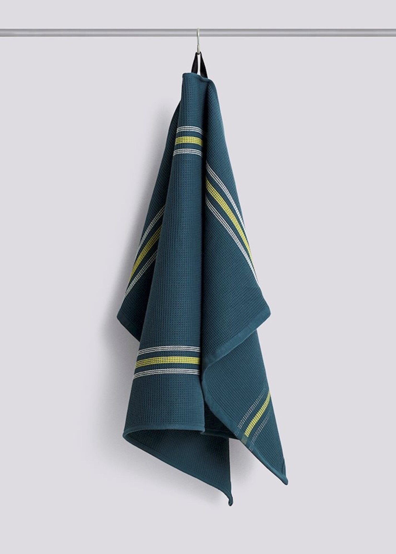 Hay Canteen Tea Towel (Organic) - Green and yellow block stripe