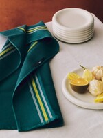 Hay Canteen Tea Towel (Organic) - Green and yellow block stripe